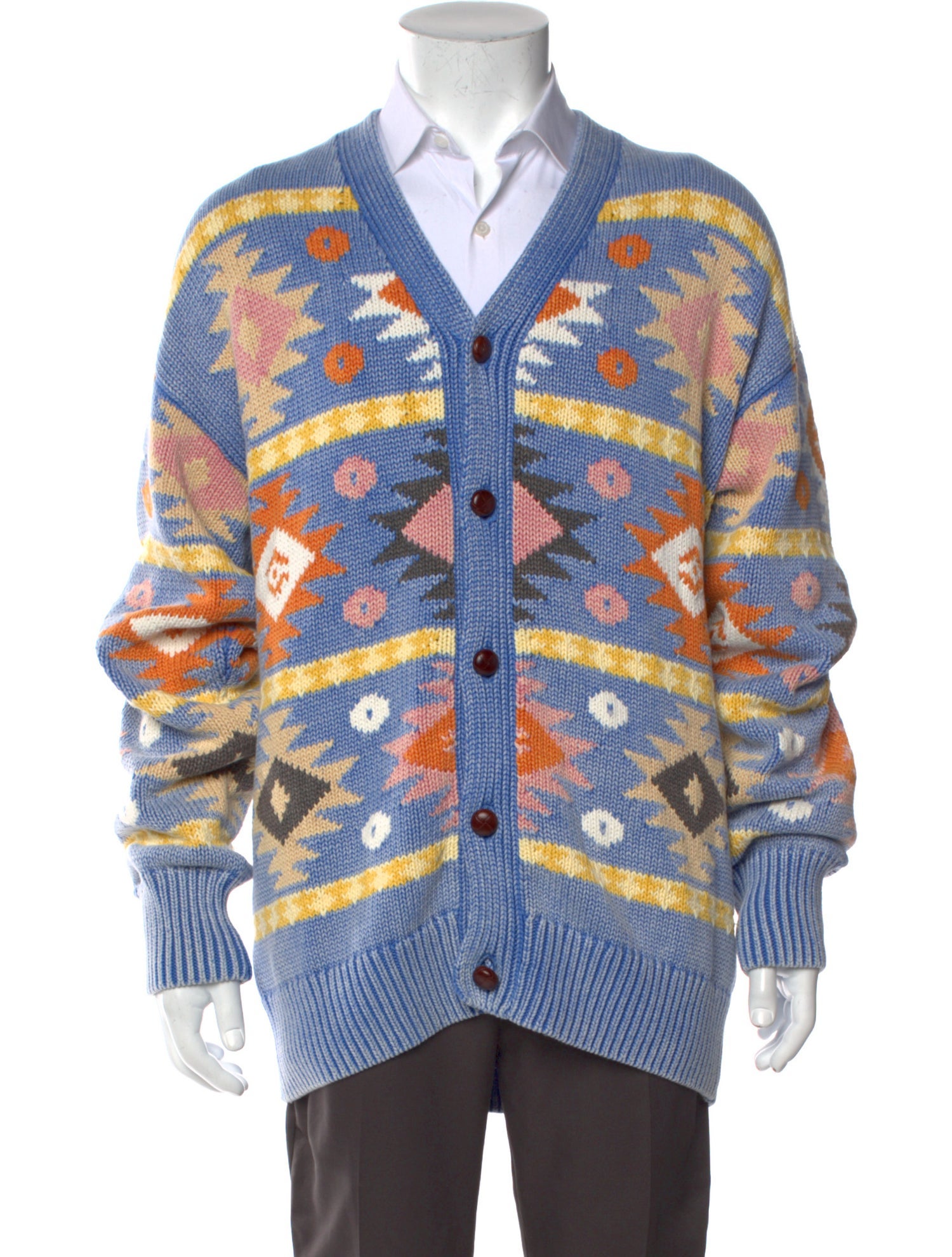 Aimé Leon Dore Printed V-Neck Cardigan