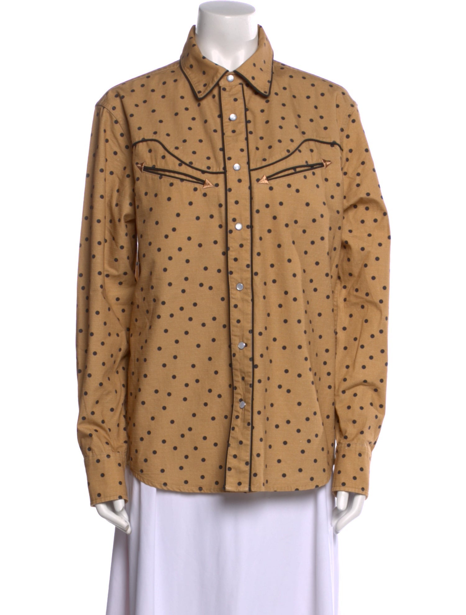 Aimé Leon Dore Polka Dot Print Long Sleeve Button-Up Top