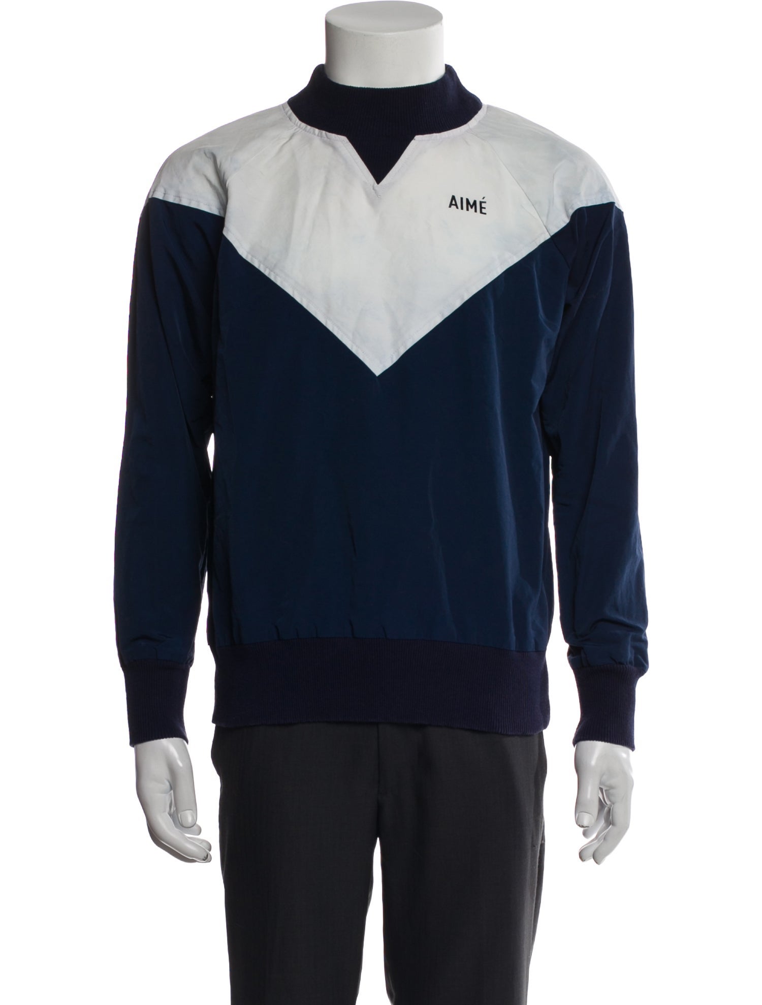 Aimé Leon Dore Colorblock Pattern Mock Neck Sweatshirt