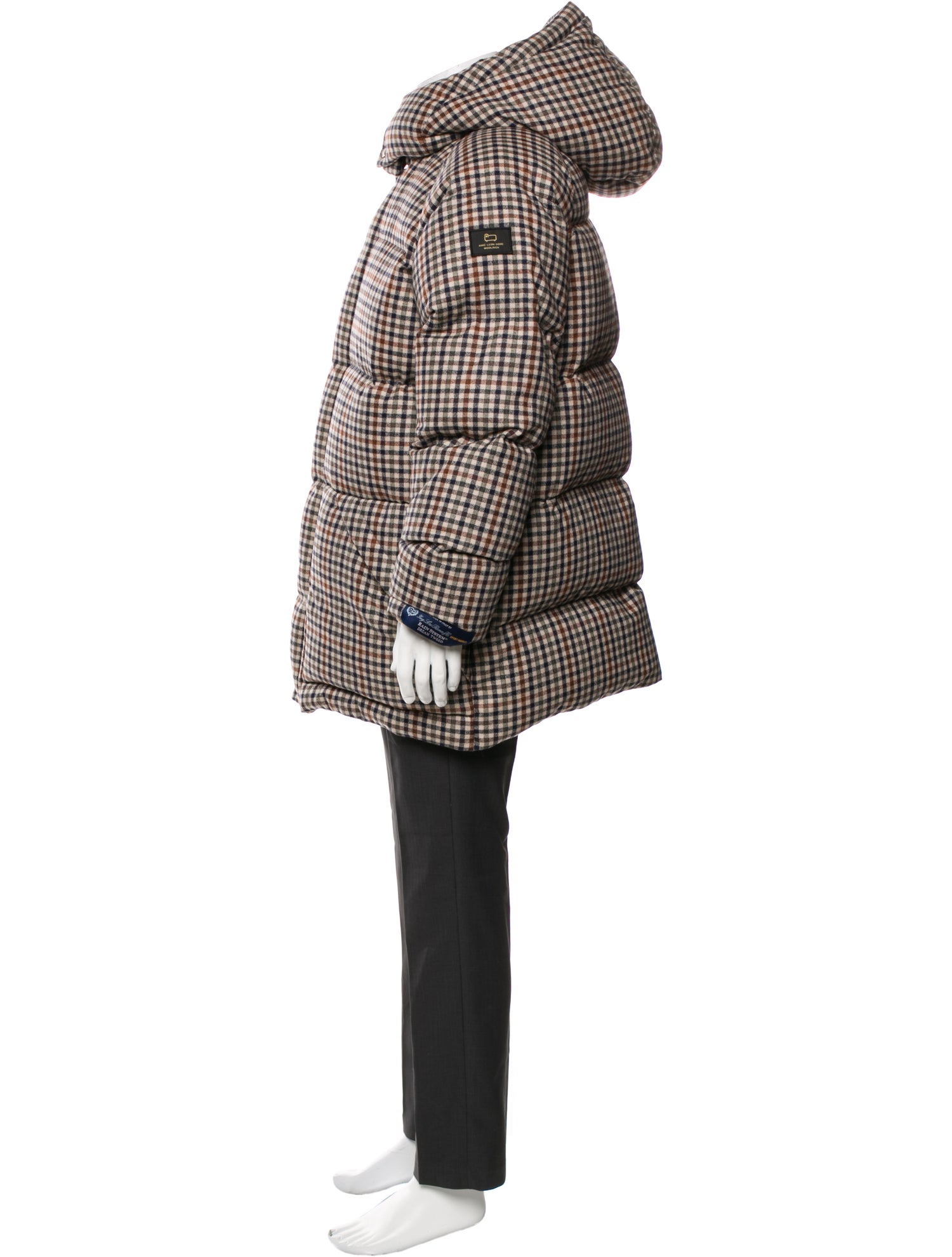 Aimé Leon Dore Virgin Wool Plaid Print Puffer Coat w/ Tags