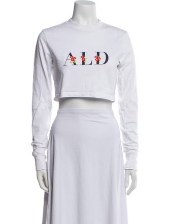 Aimé Leon Dore Graphic Print Mock Neck Crop Top