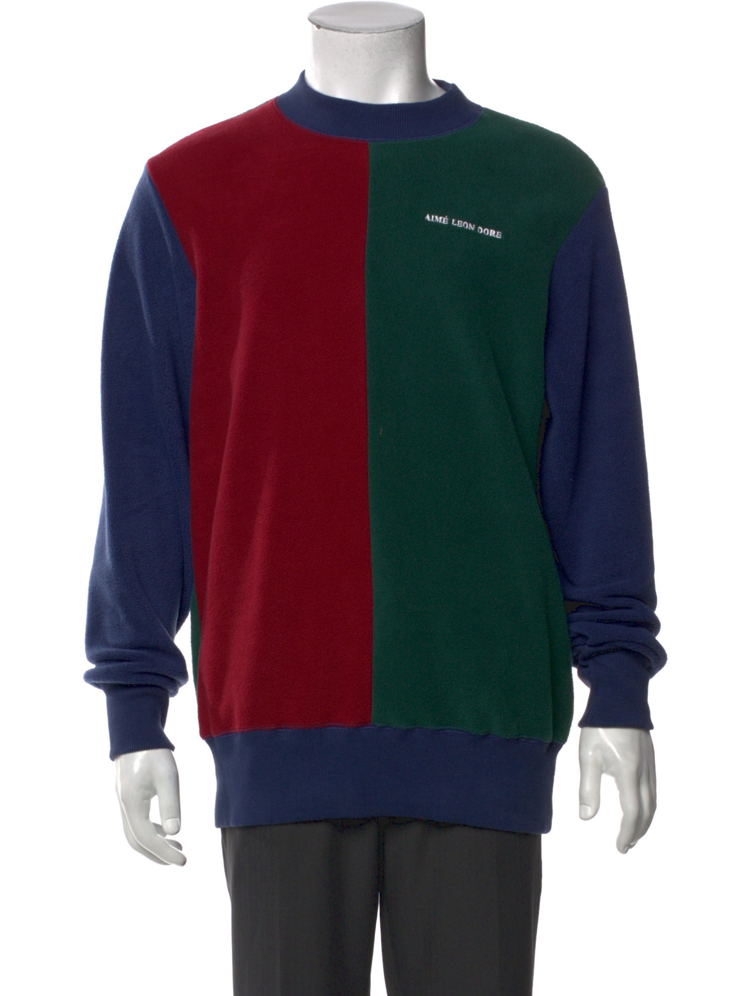 Aimé Leon Dore Colorblock Pattern Crew Neck Sweatshirt