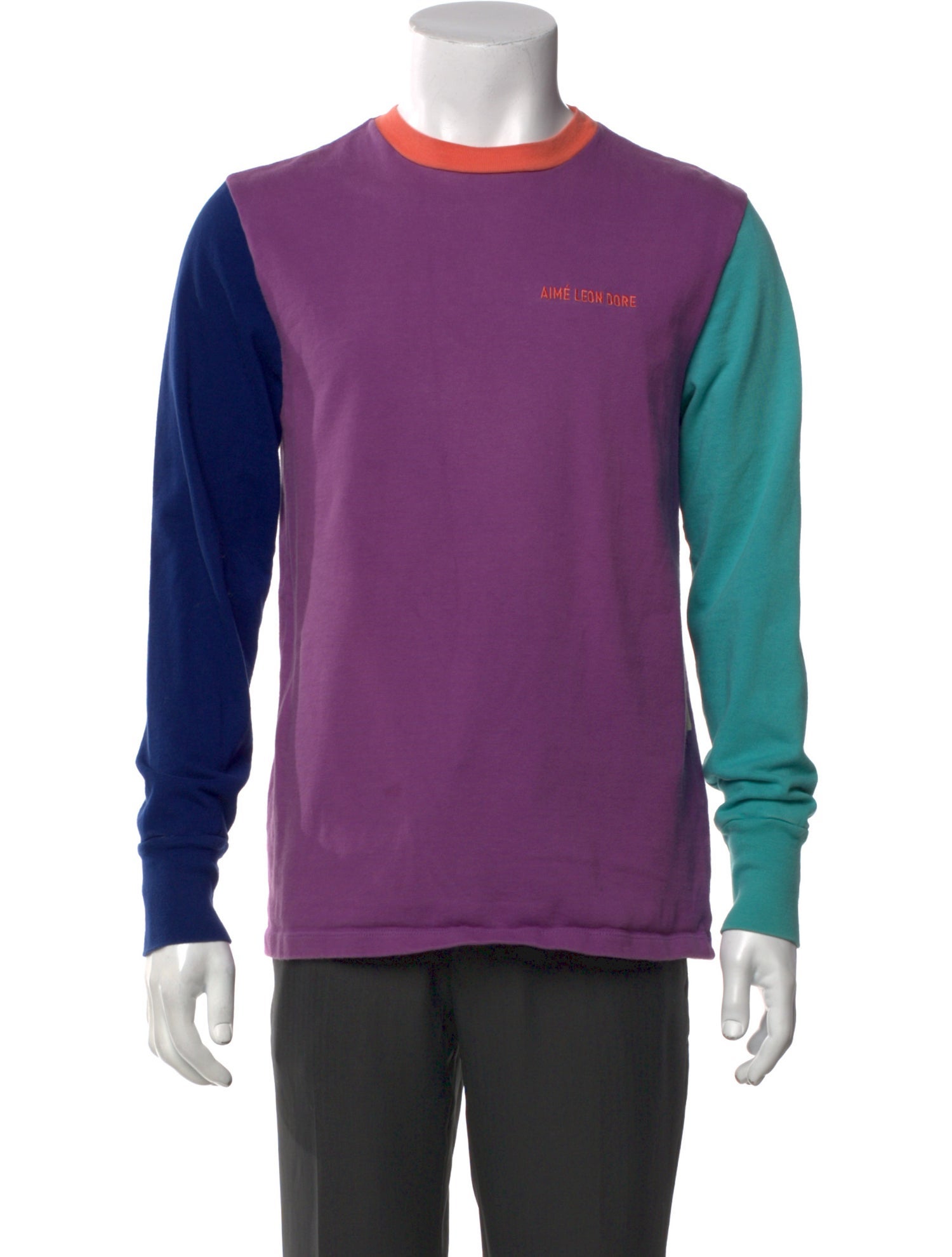 Aimé Leon Dore Colorblock Pattern Crew Neck Sweatshirt