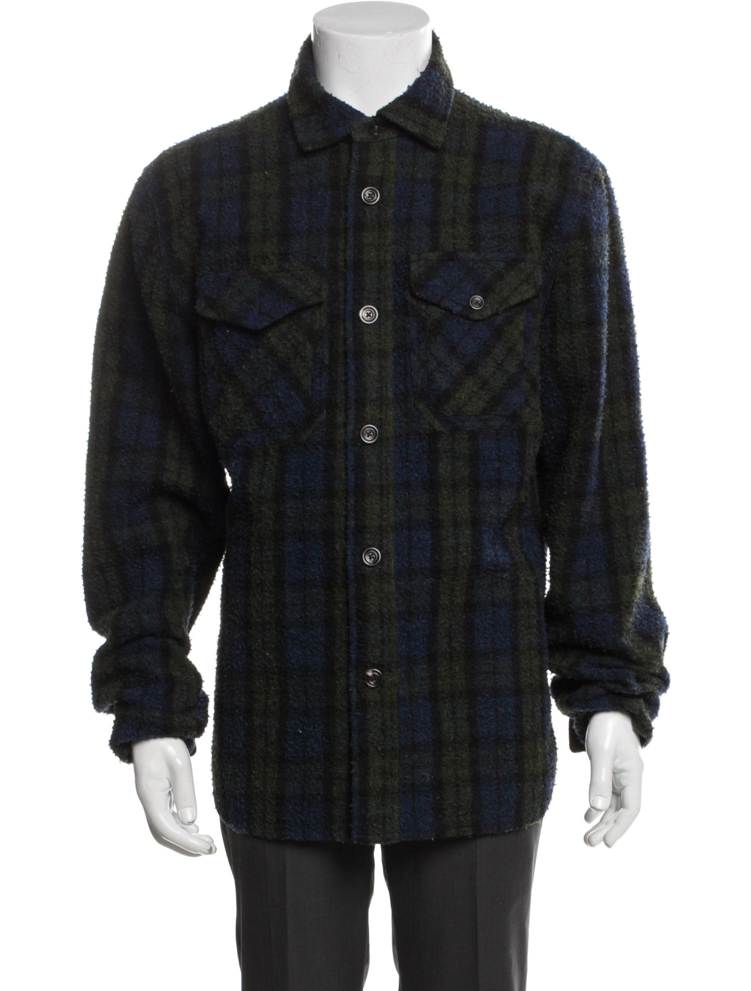 Aimé Leon Dore Wool Plaid Print Utility Jacket
