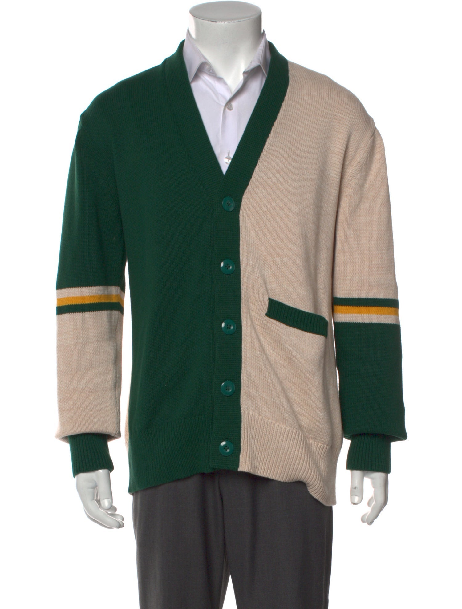 Aimé Leon Dore Colorblock Pattern V-Neck Cardigan