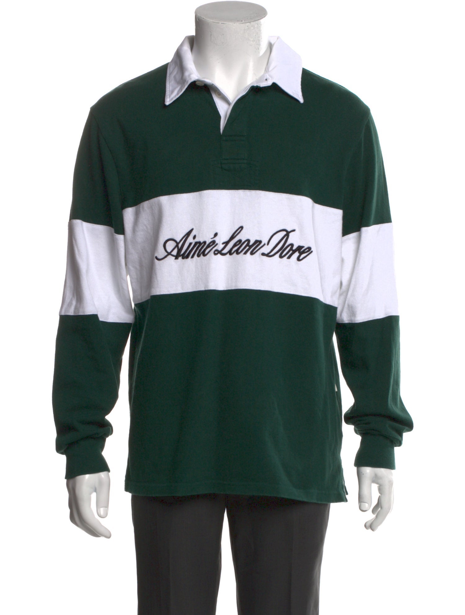 Aimé Leon Dore Colorblock Pattern V-Neck Polo Shirt