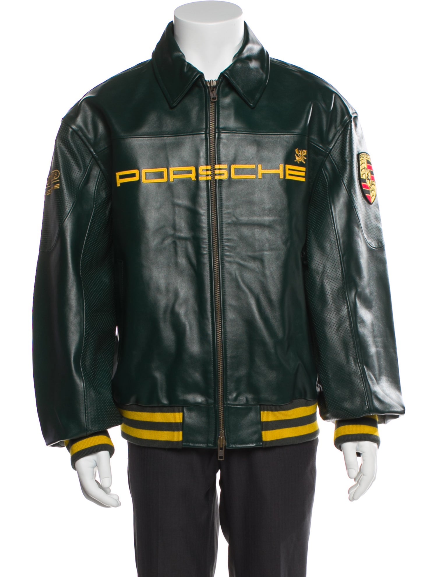 Aimé Leon Dore Leather Striped Jacket w/ Tags