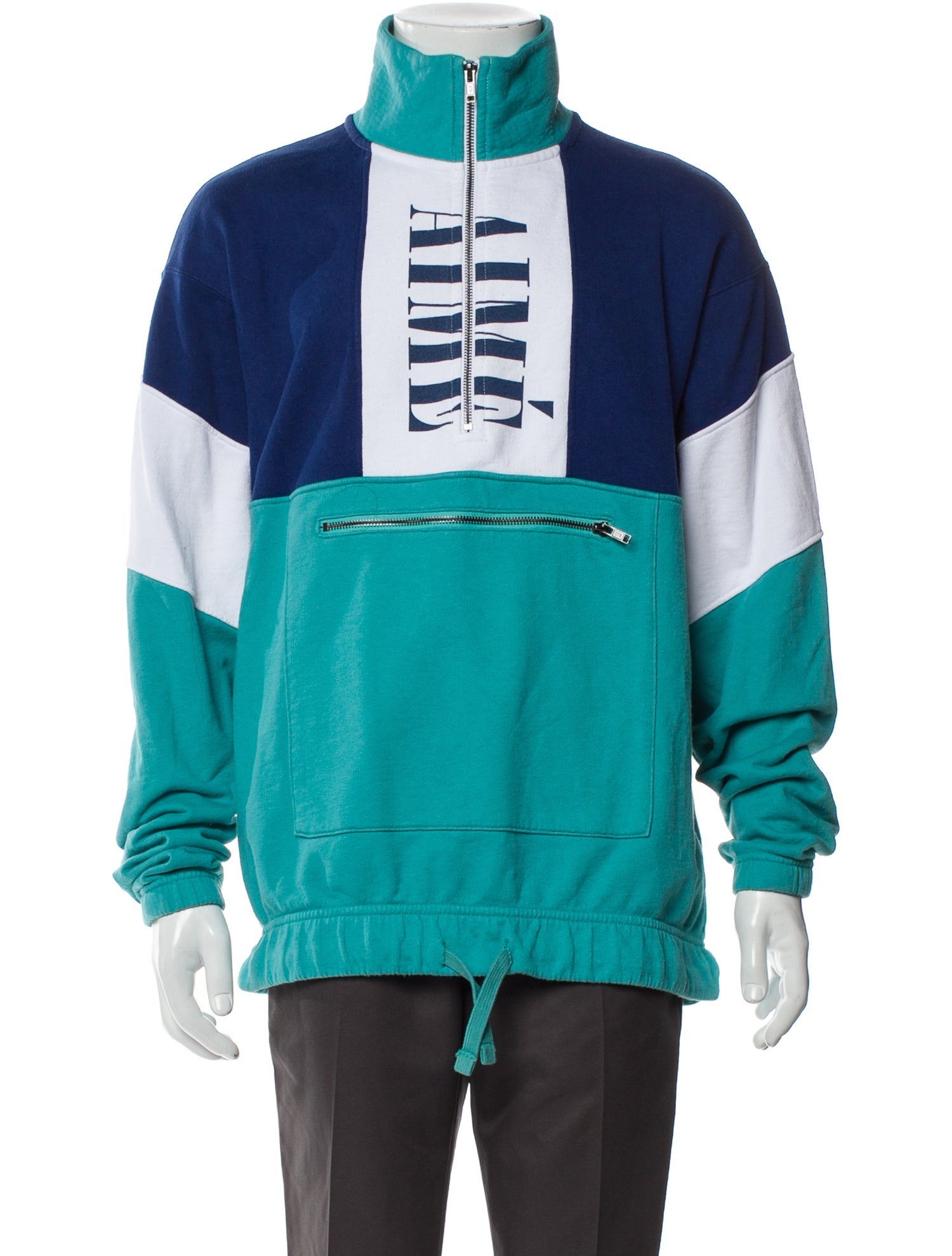 Aimé Leon Dore Colorblock Pattern Mock Neck Sweatshirt