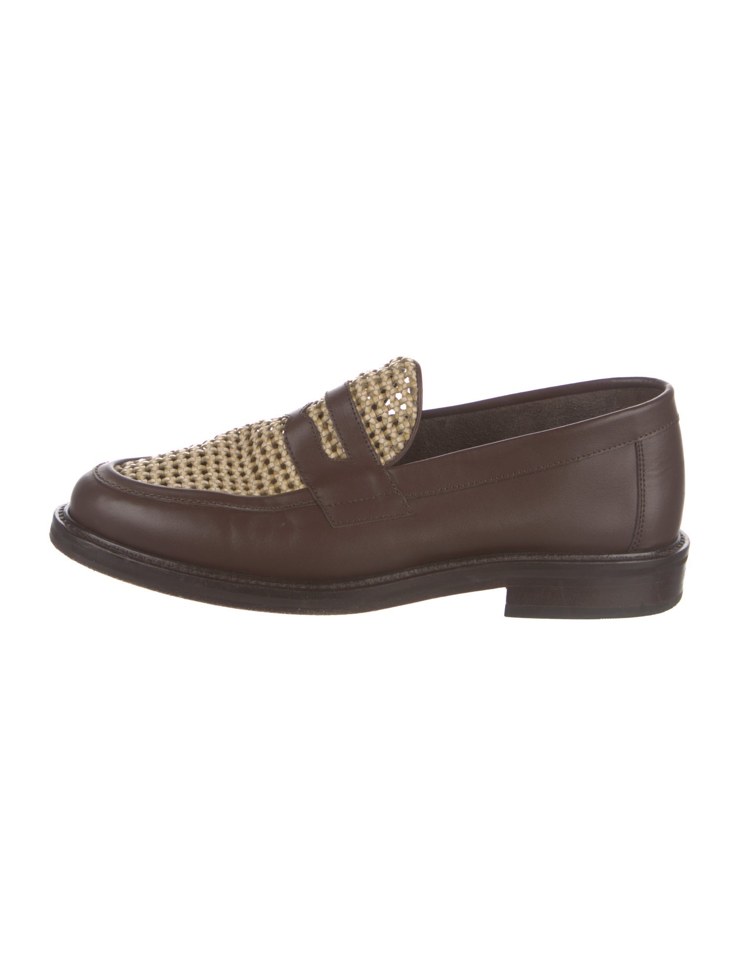 Aimé Leon Dore Leather Colorblock Pattern Loafers