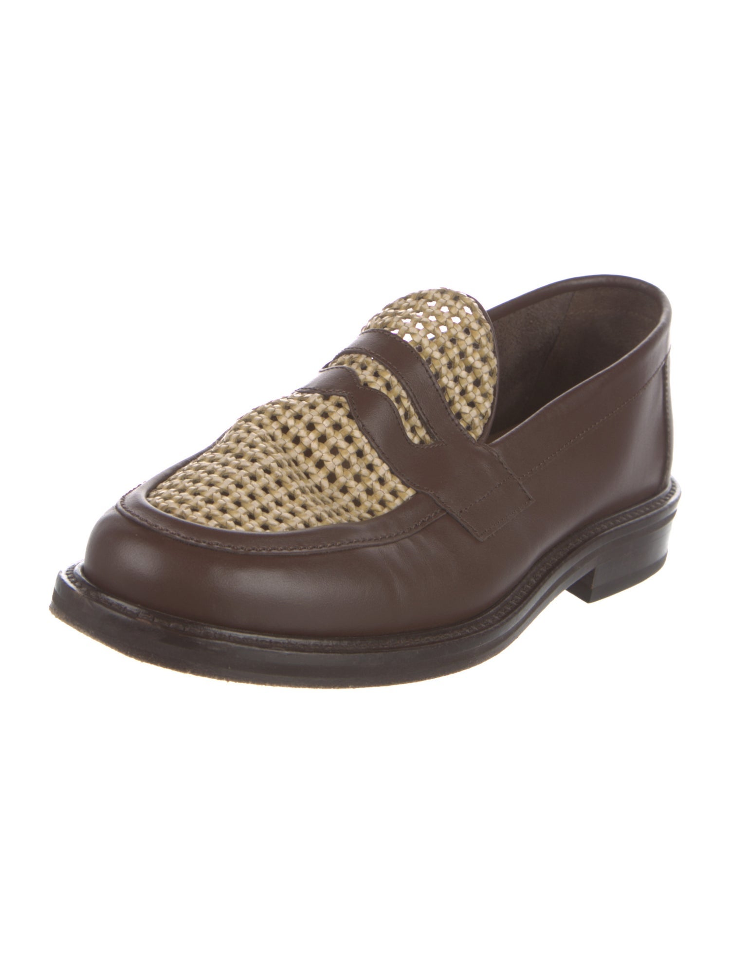 Aimé Leon Dore Leather Colorblock Pattern Loafers