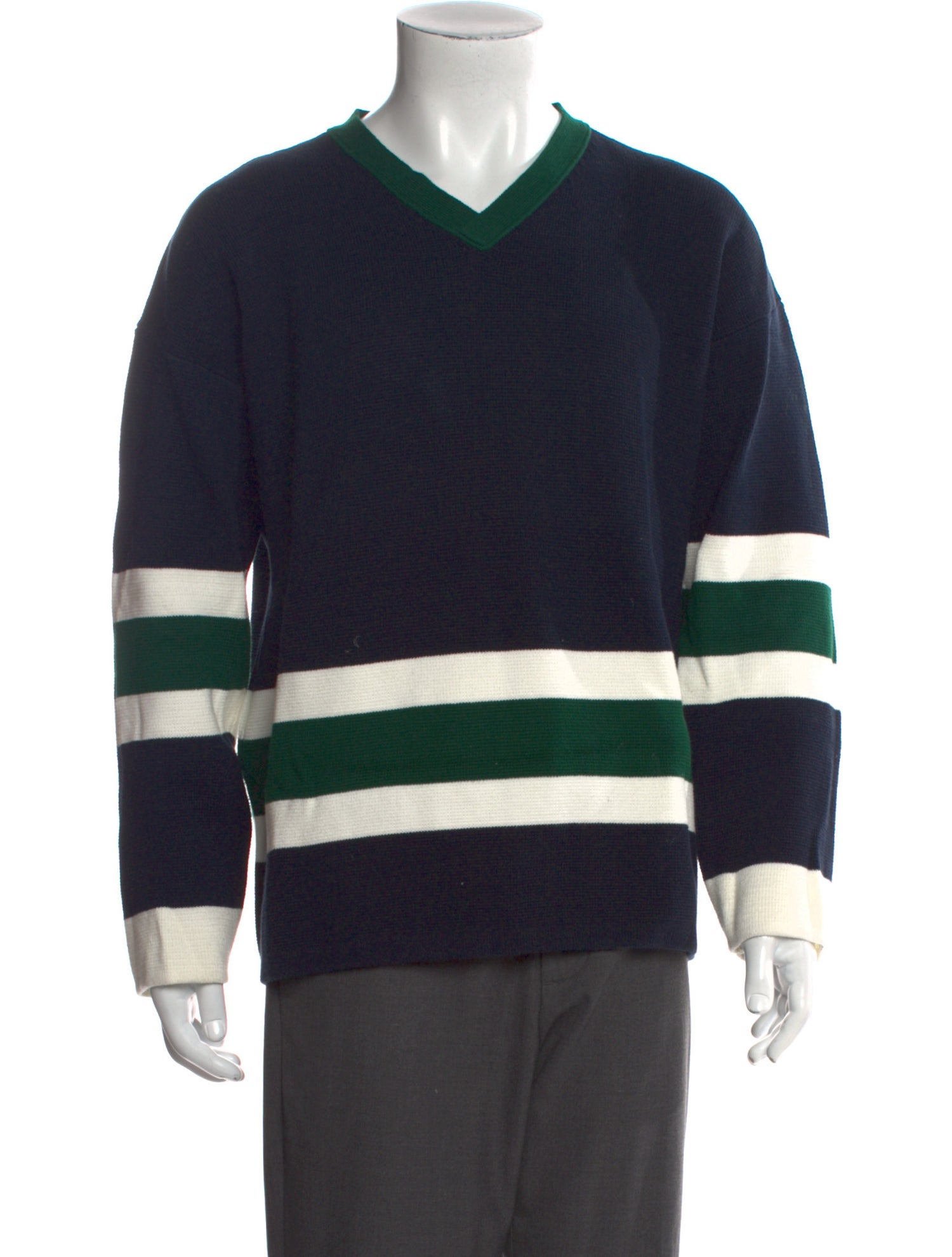 Aimé Leon Dore Striped V-Neck Pullover