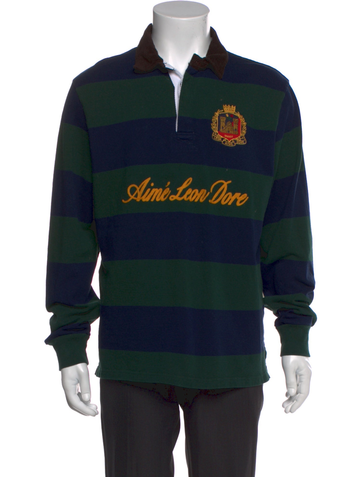 Aimé Leon Dore Striped V-Neck Polo Shirt
