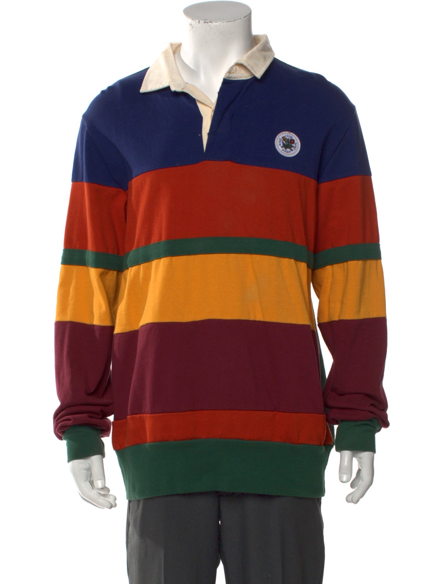 Aimé Leon Dore Colorblock Pattern V-Neck Polo Shirt