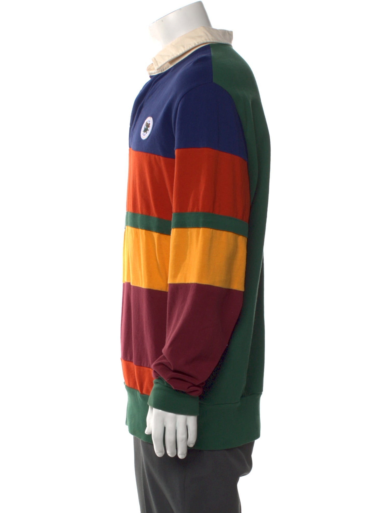 Aimé Leon Dore Colorblock Pattern V-Neck Polo Shirt