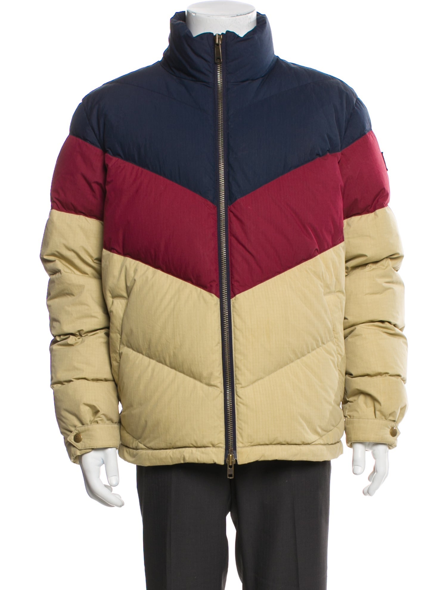 Aimé Leon Dore Colorblock Pattern Puffer Coat