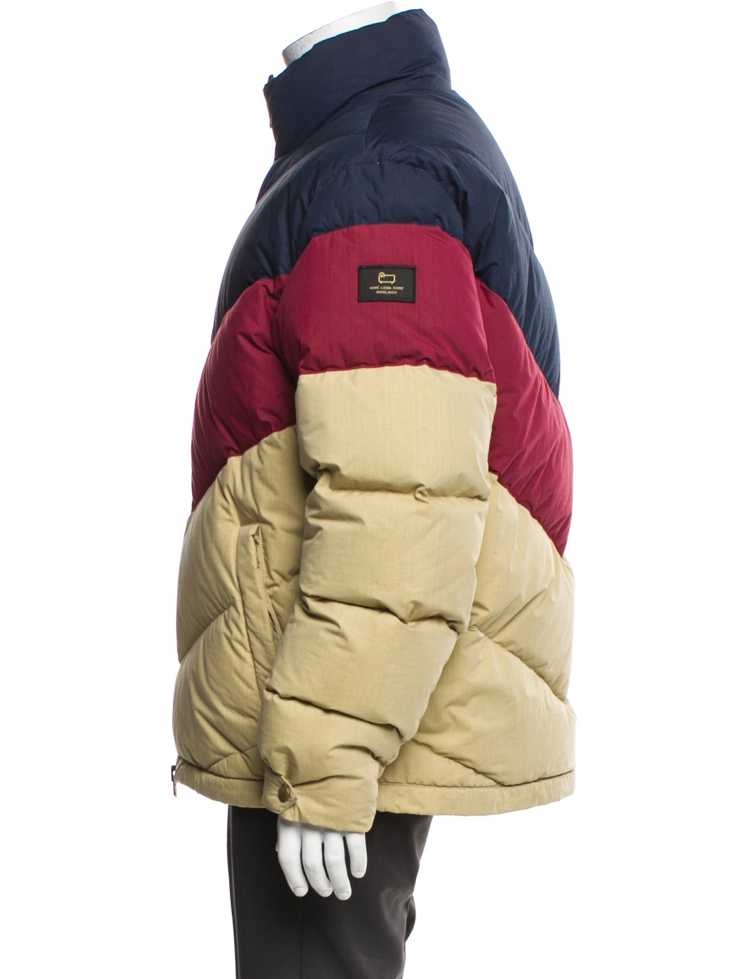 Aimé Leon Dore Colorblock Pattern Puffer Coat