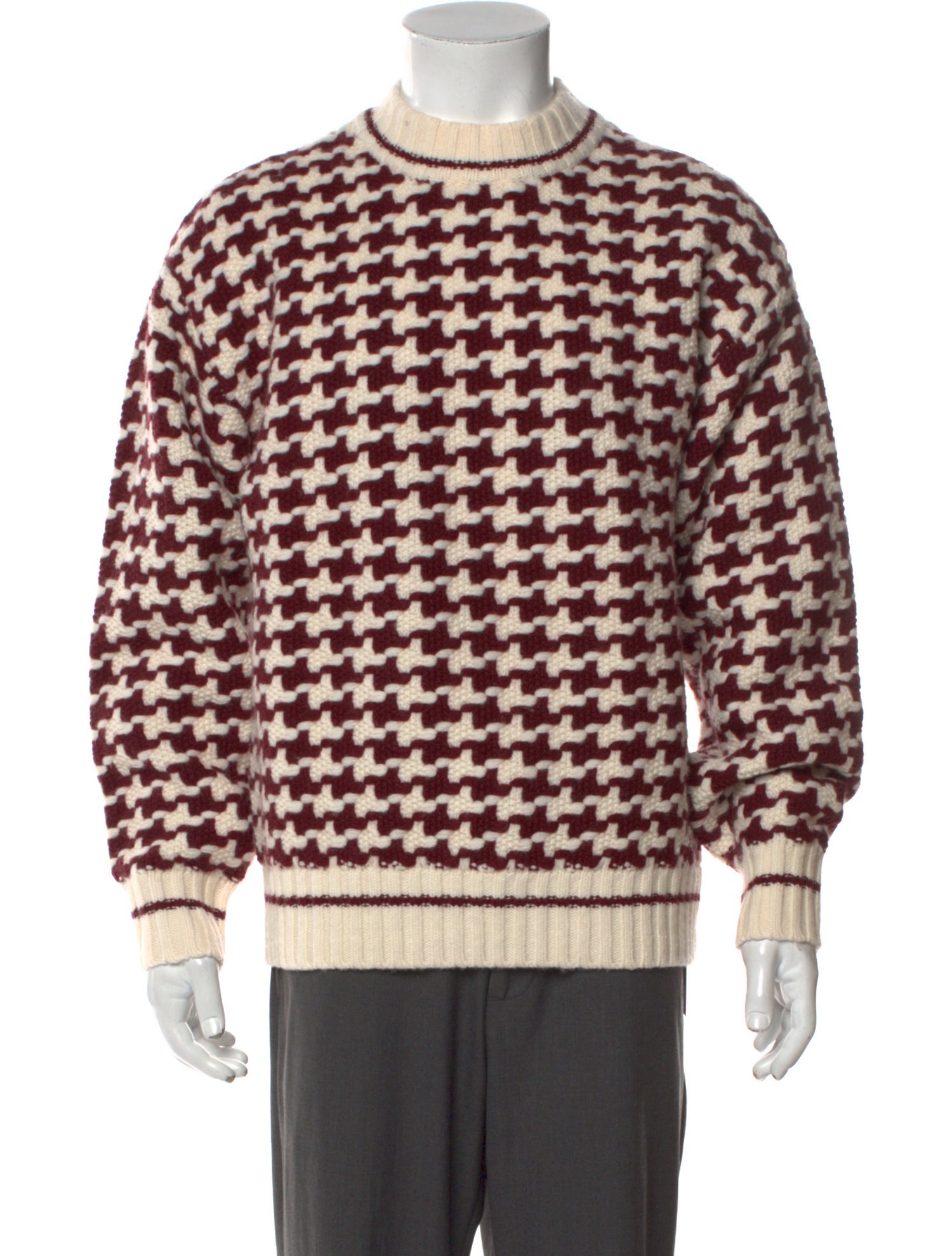 Aimé Leon Dore Wool Houndstooth Print Pullover