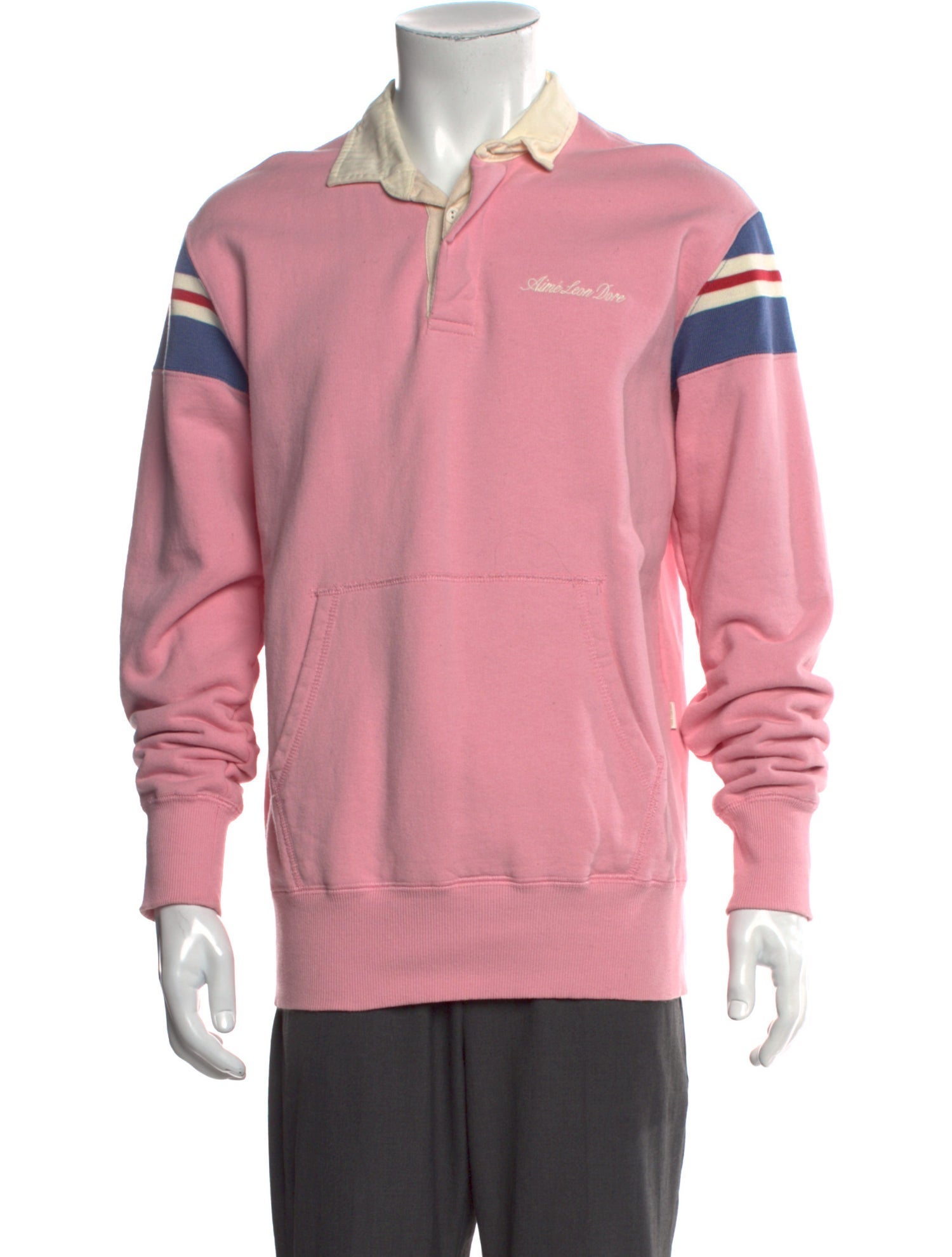 Aimé Leon Dore Striped Collar Polo Sweater