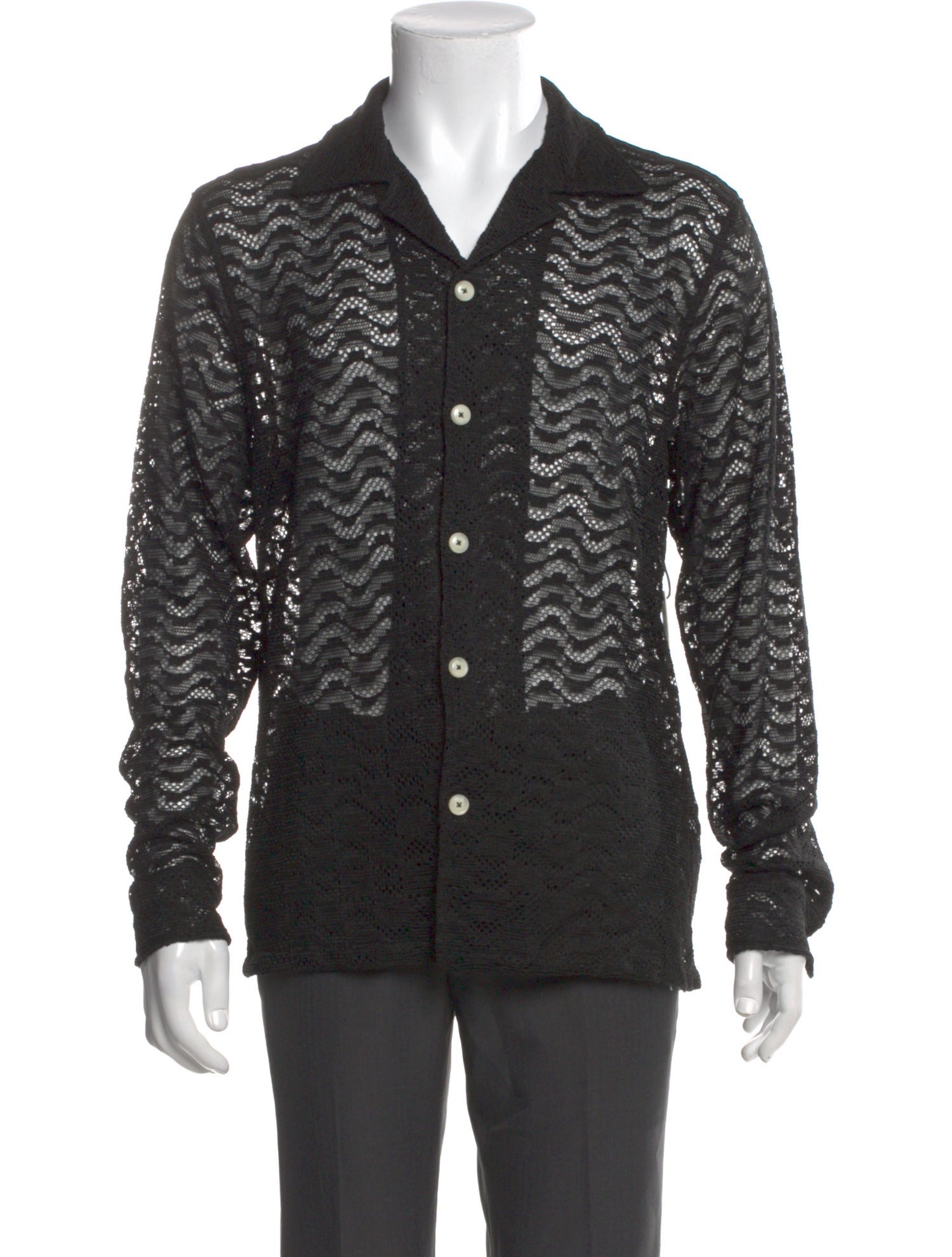 Aimé Leon Dore Lace Pattern Long Sleeve Dress Shirt