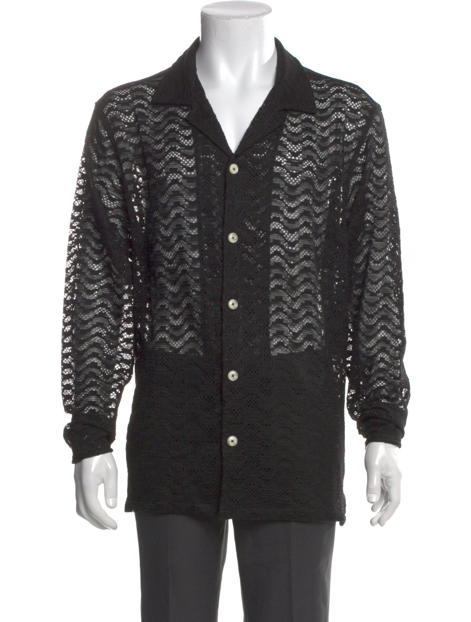 Aimé Leon Dore Lace Pattern Long Sleeve Dress Shirt