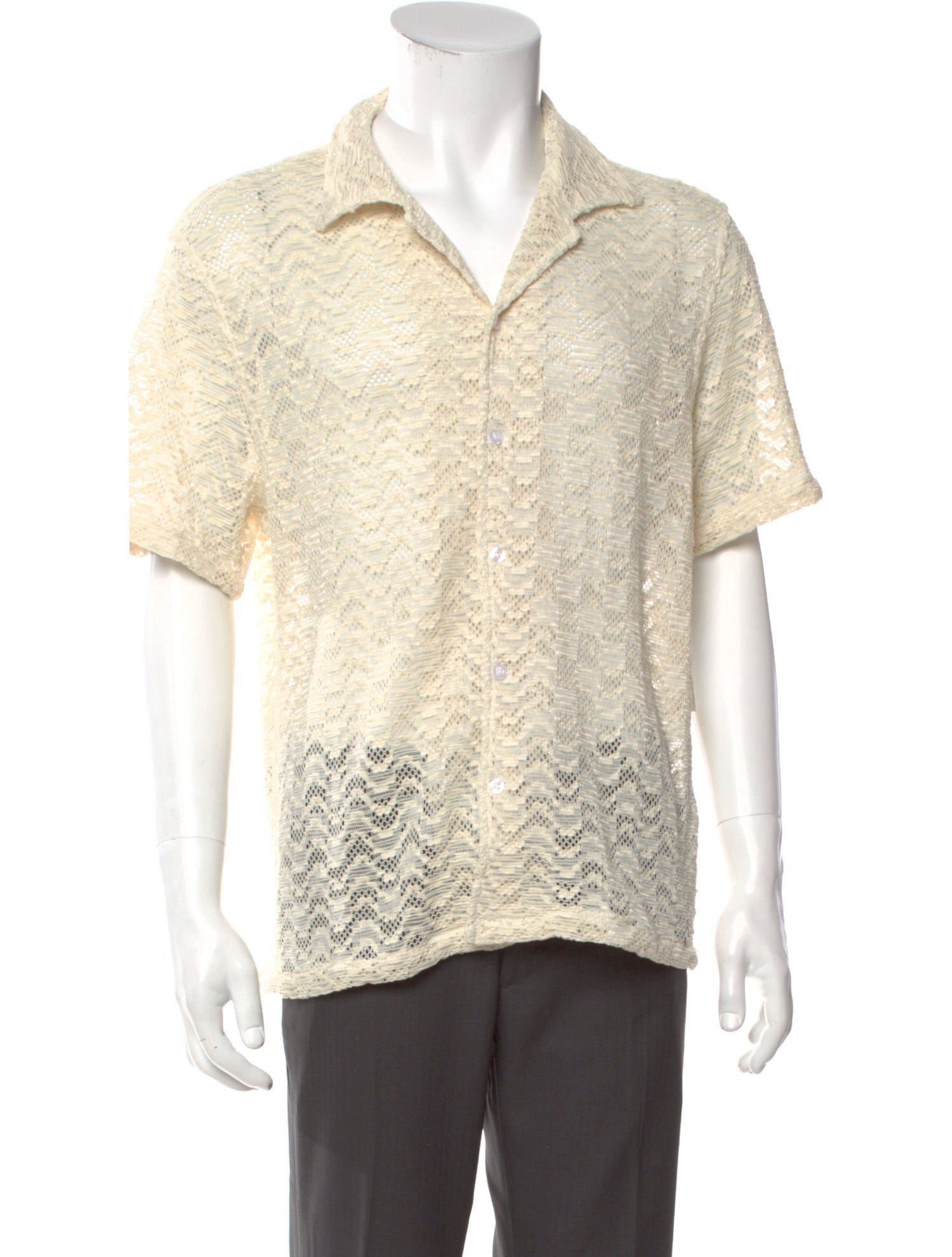 Aimé Leon Dore Lace Pattern Short Sleeve Shirt