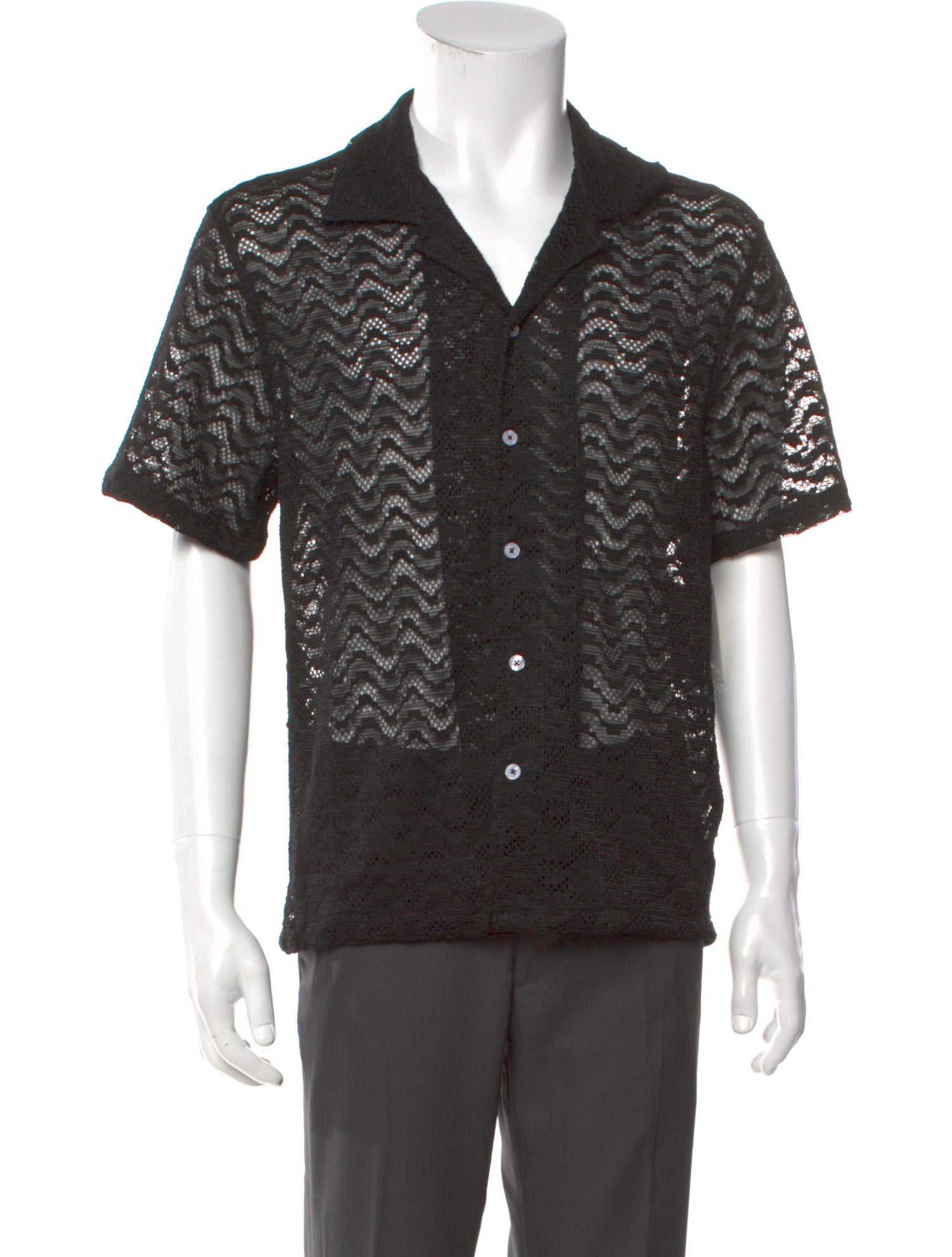 Aimé Leon Dore Lace Pattern Short Sleeve Shirt