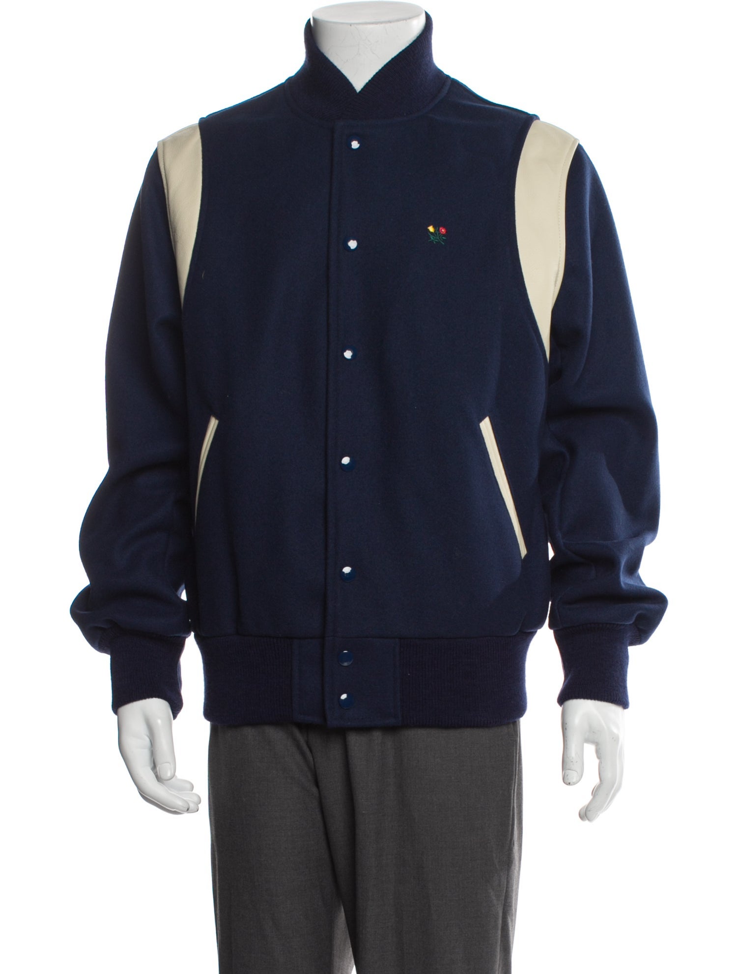 Aimé Leon Dore Wool Colorblock Pattern Varsity Jacket