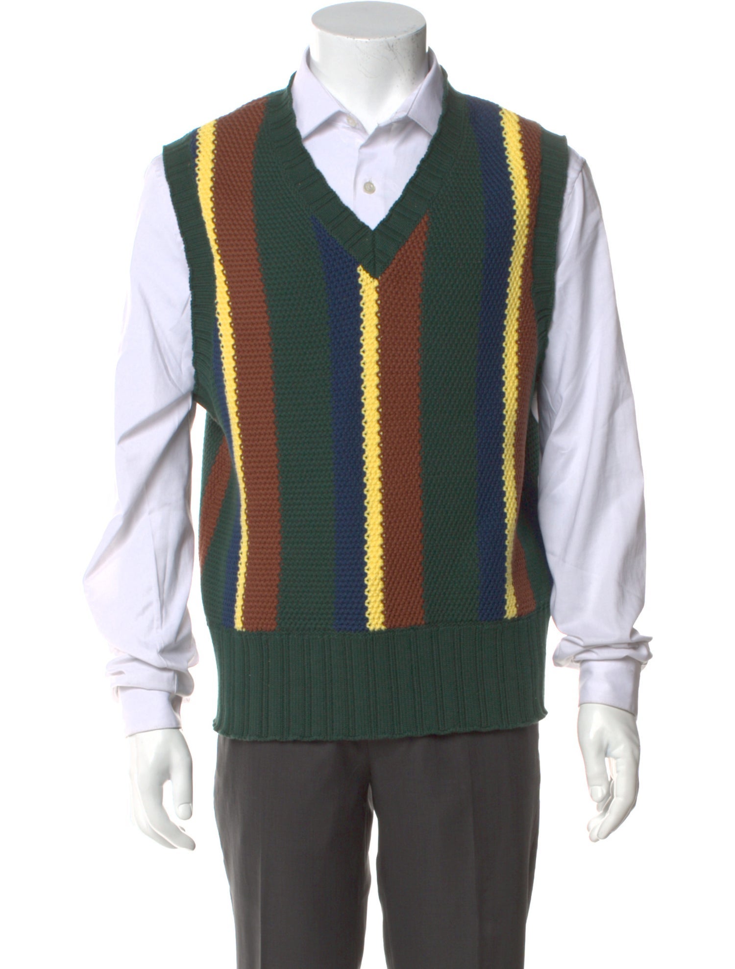 Aimé Leon Dore Striped V-Neck Sweater Vest