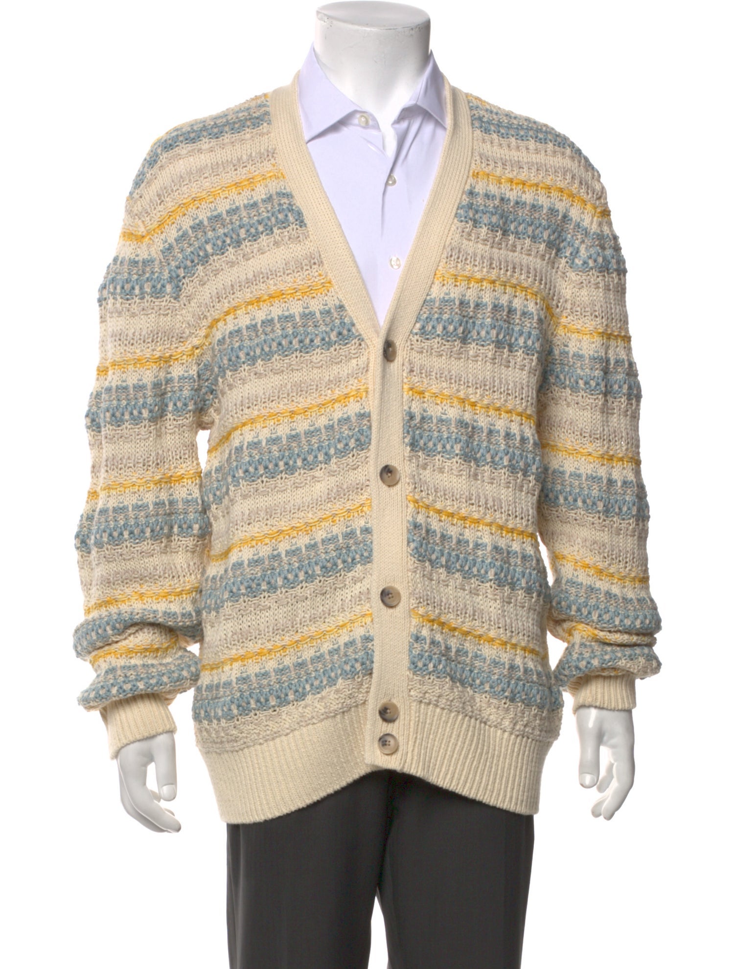 Aimé Leon Dore Striped V-Neck Cardigan