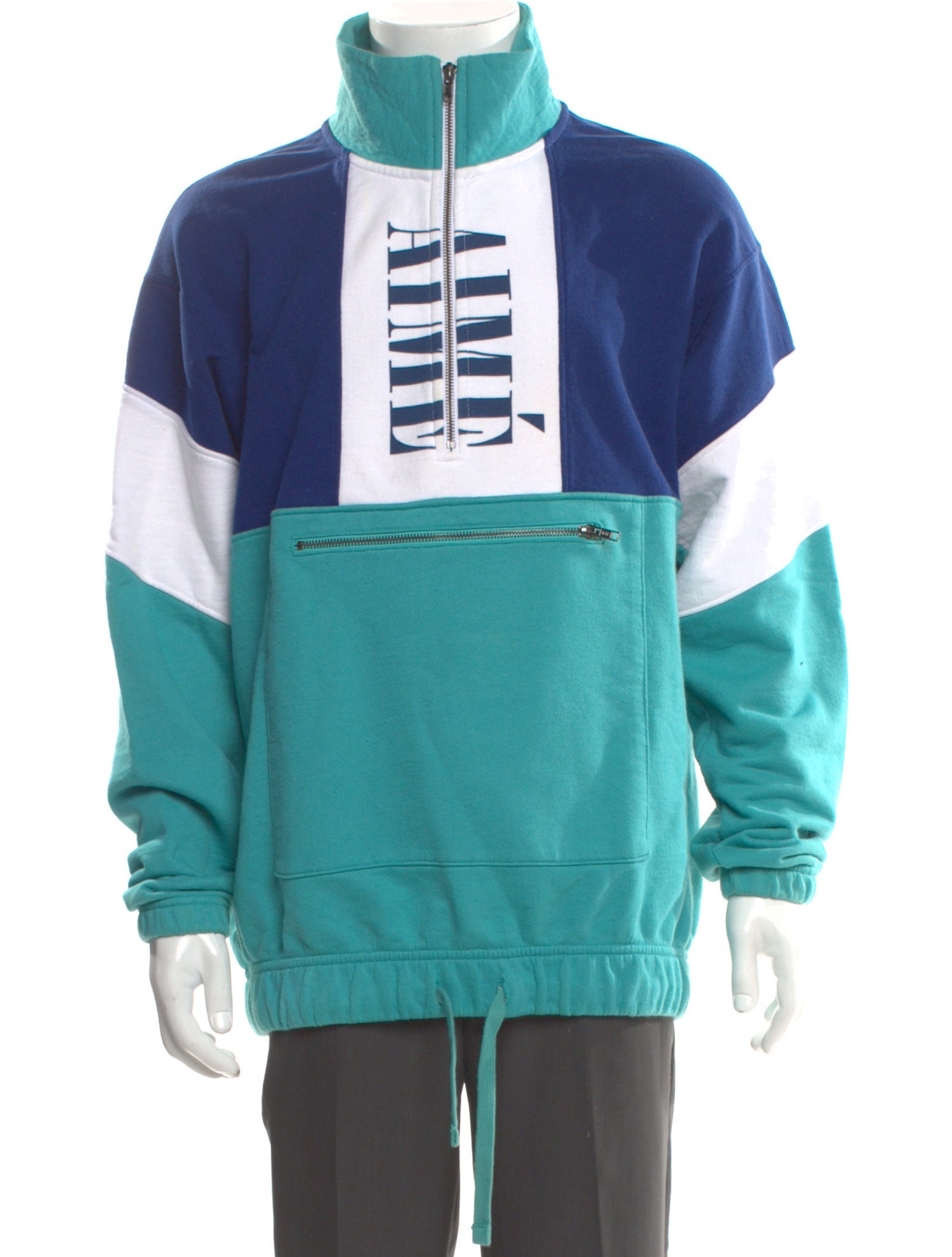 Aimé Leon Dore Graphic Print Mock Neck Polo Sweater