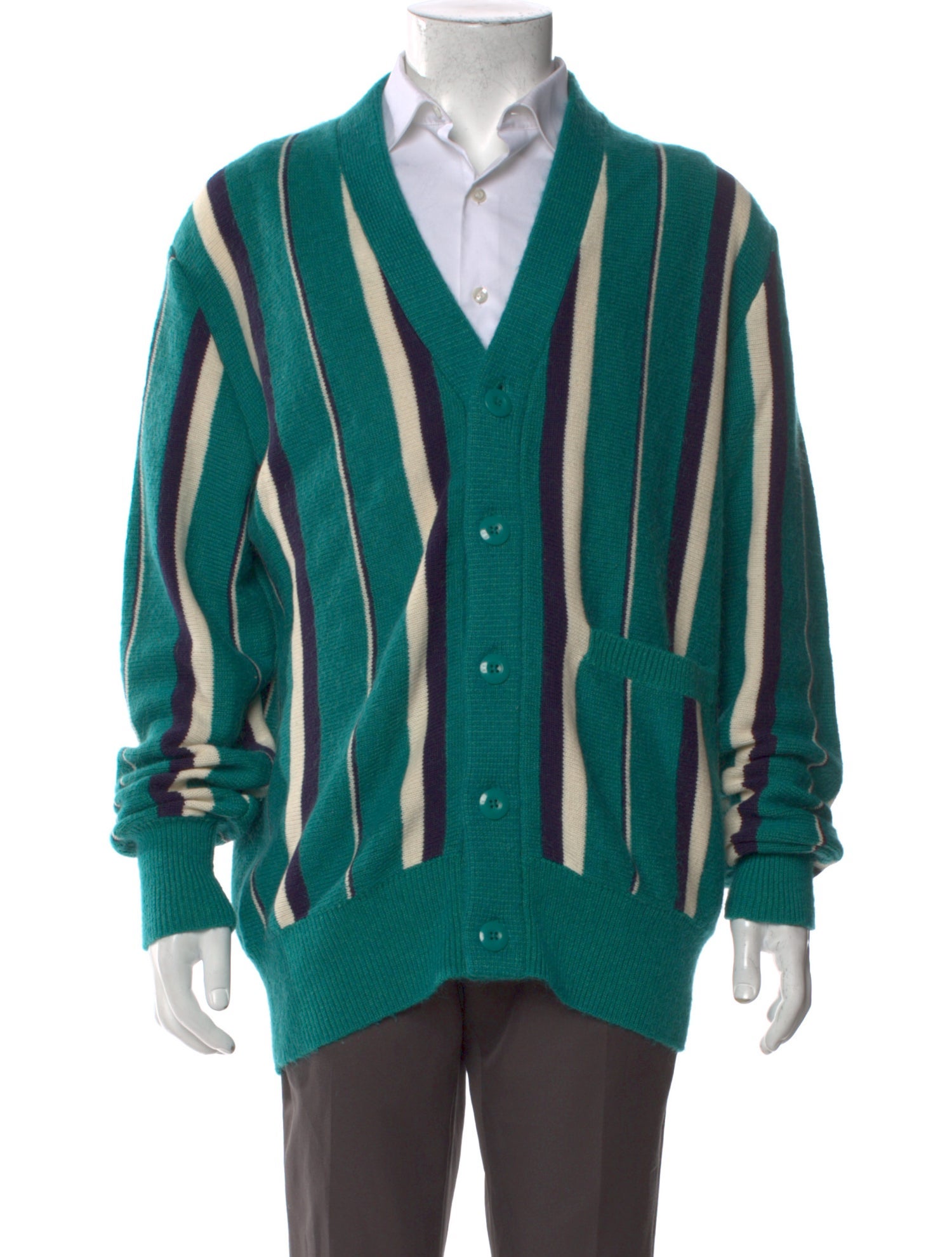 Aimé Leon Dore Striped V-Neck Cardigan