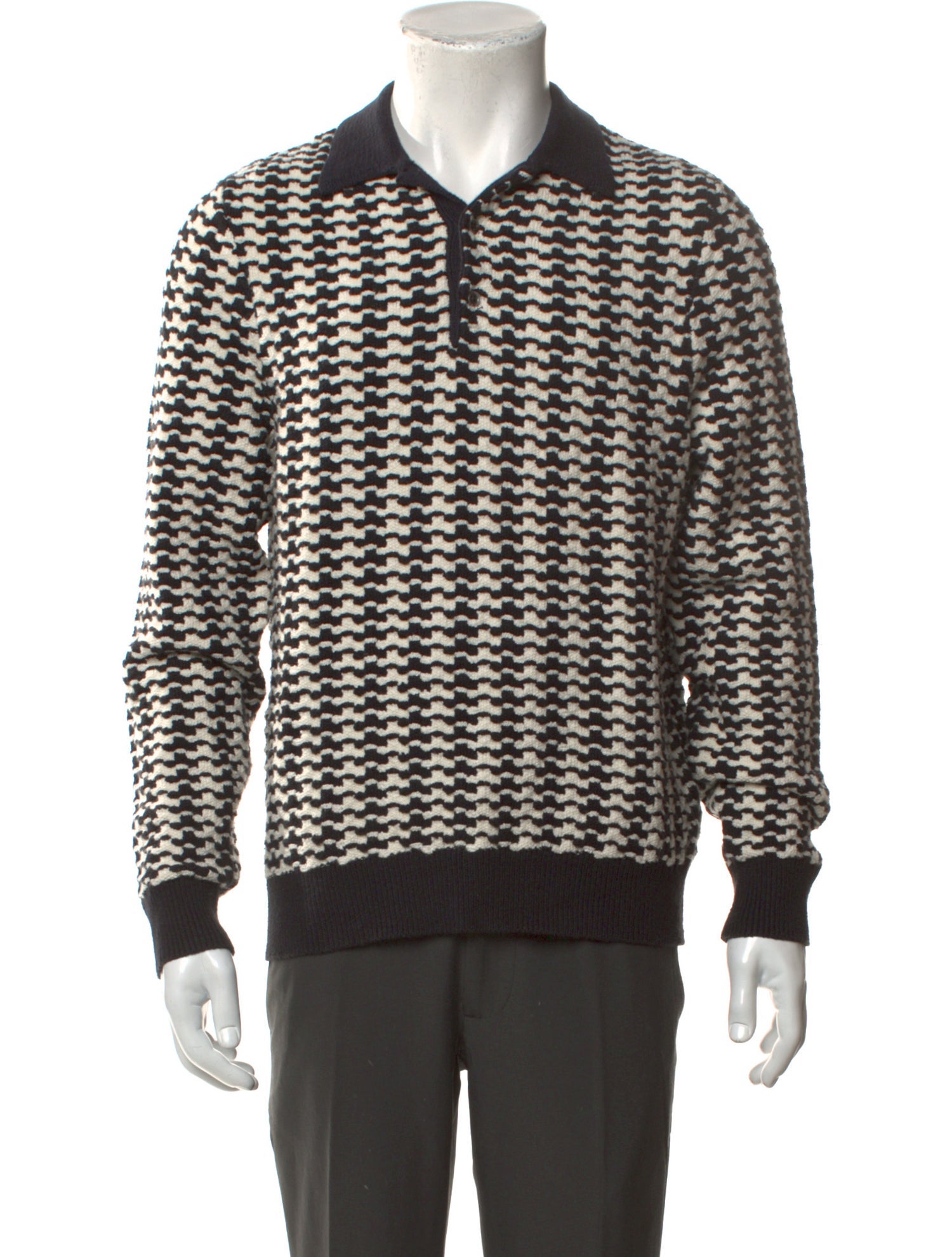 Aimé Leon Dore Patterned Collar Polo Sweater