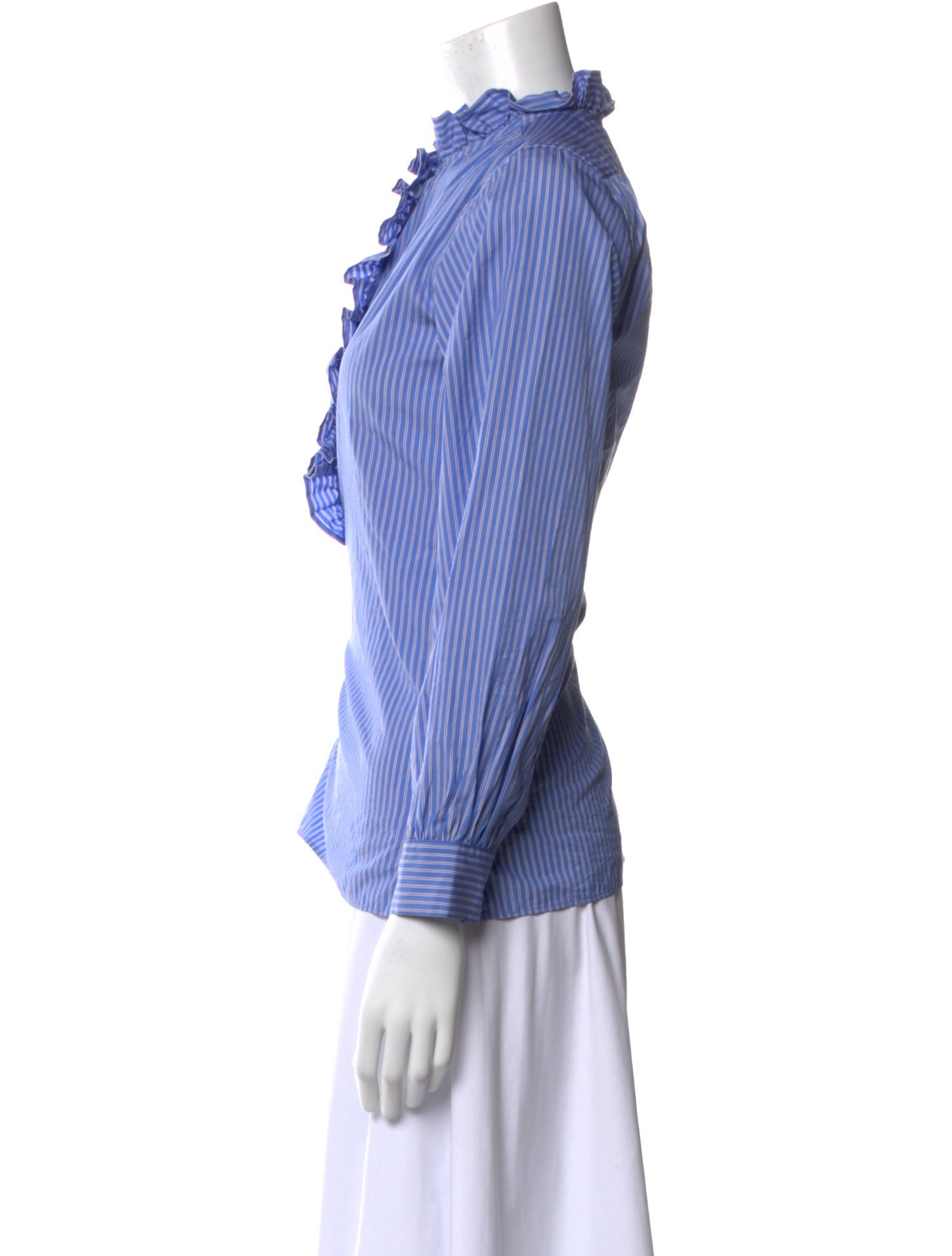 Aimé Mock Neck Long Sleeve Button-Up Top