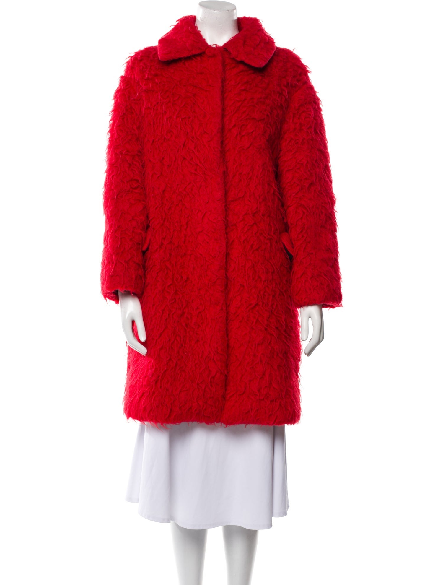 Ainea Wool Faux Fur Coat