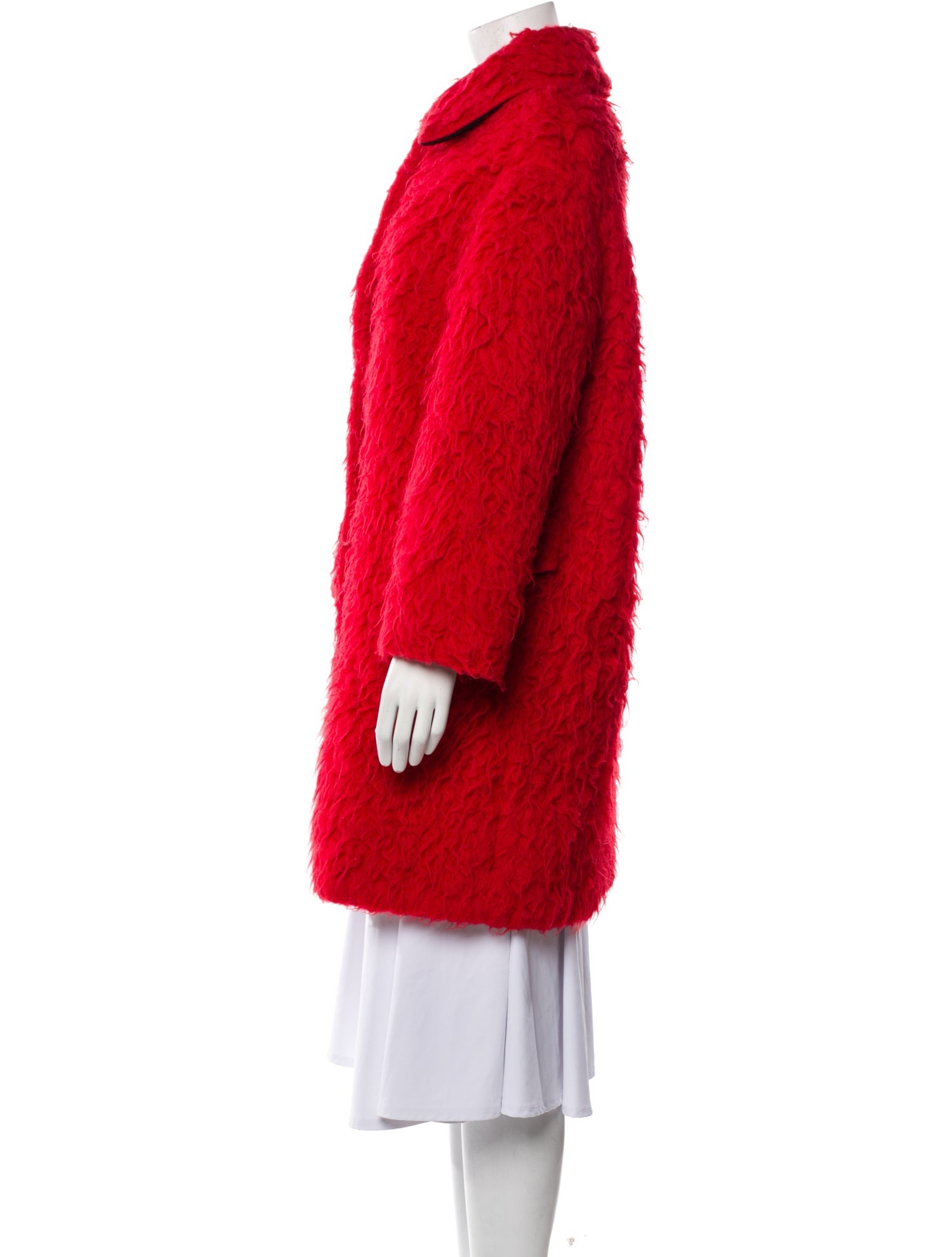 Ainea Wool Faux Fur Coat