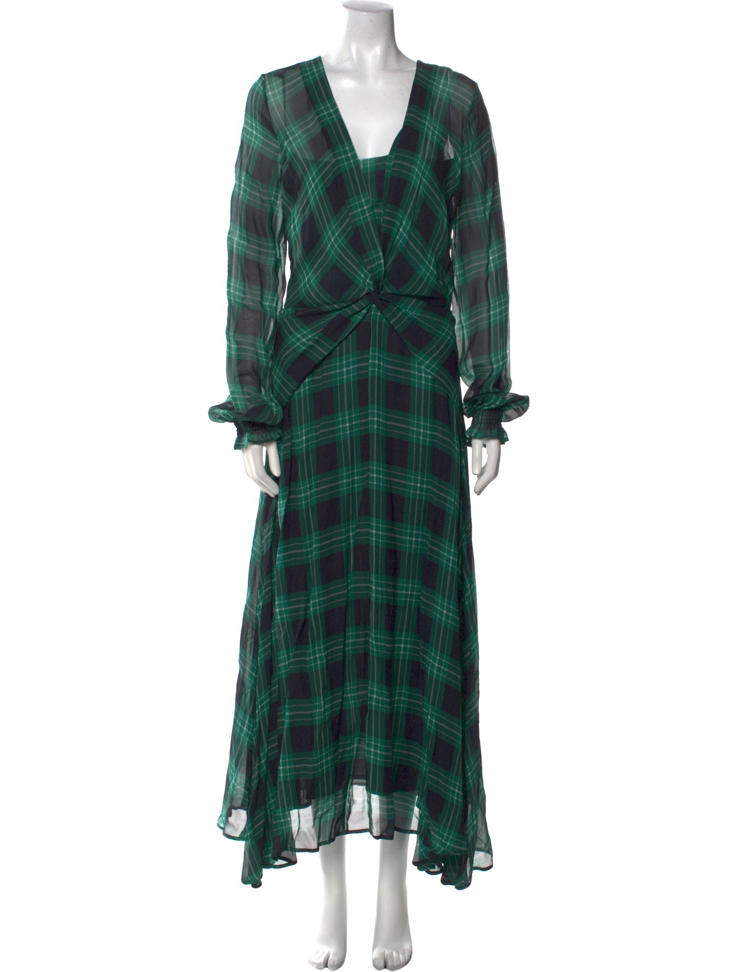 Ainea Plaid Print Long Dress
