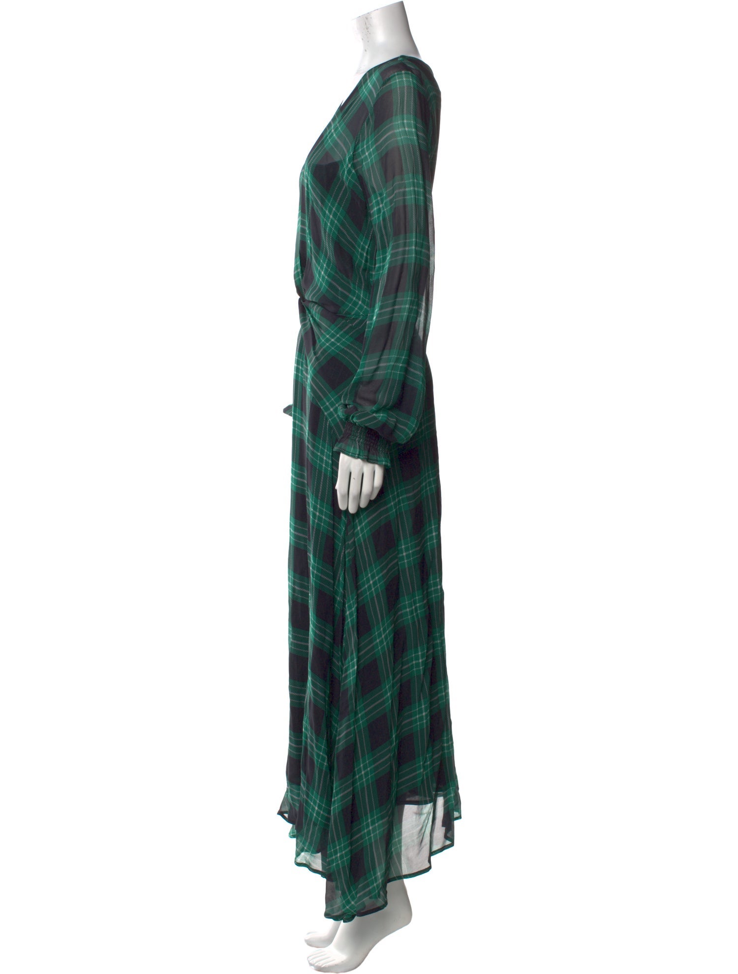 Ainea Plaid Print Long Dress