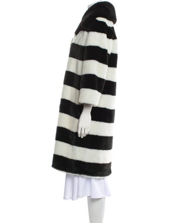 Ainea Striped Faux Fur Coat