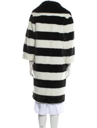 Ainea Striped Faux Fur Coat