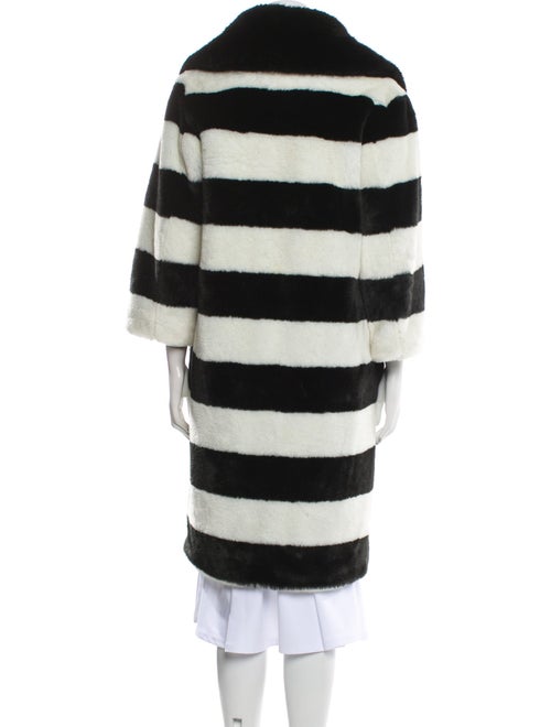 Ainea Striped Faux Fur Coat