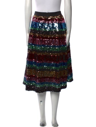 Ainea Striped Knee-Length Skirt