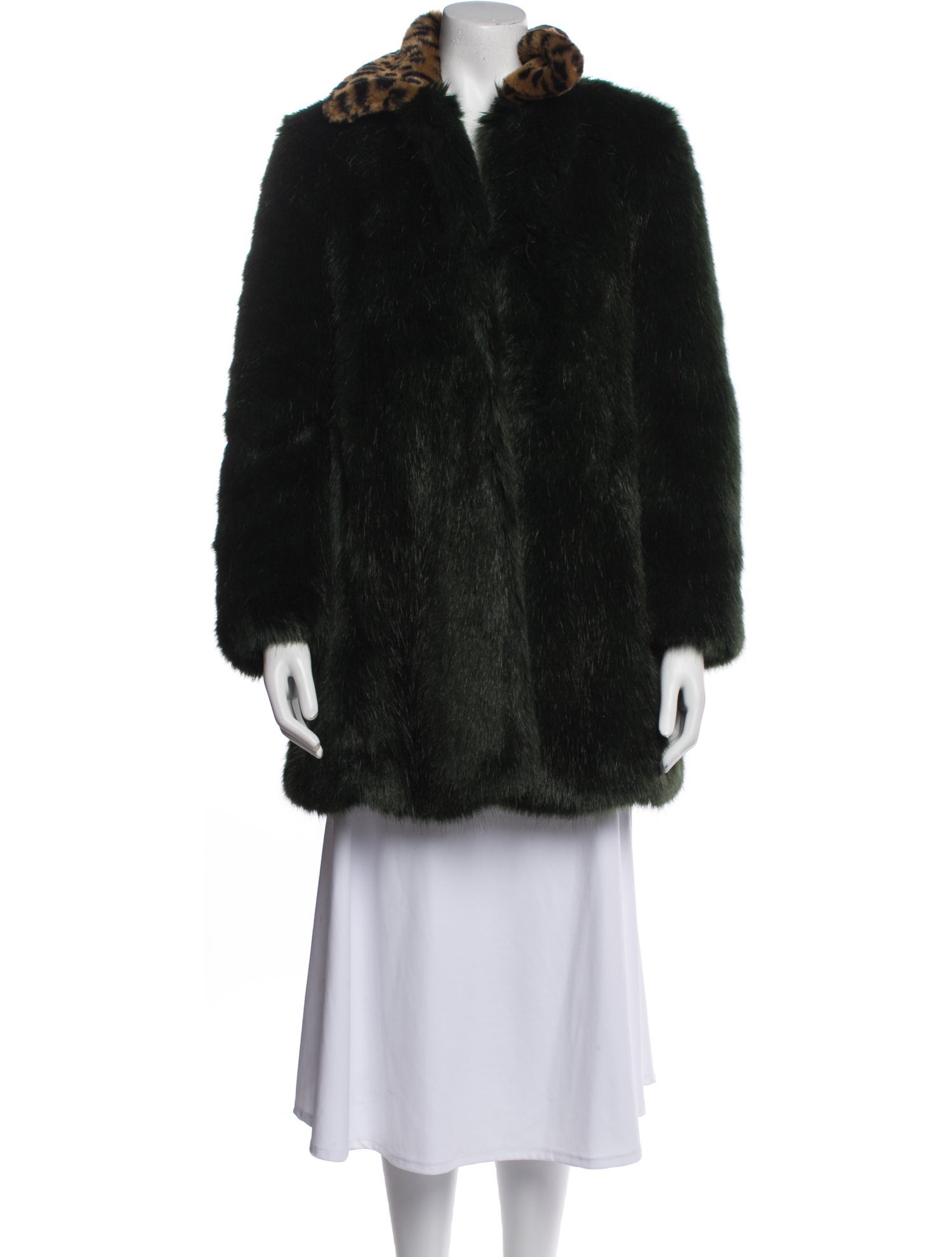 Ainea Mother of Pearl Faux Fur Coat