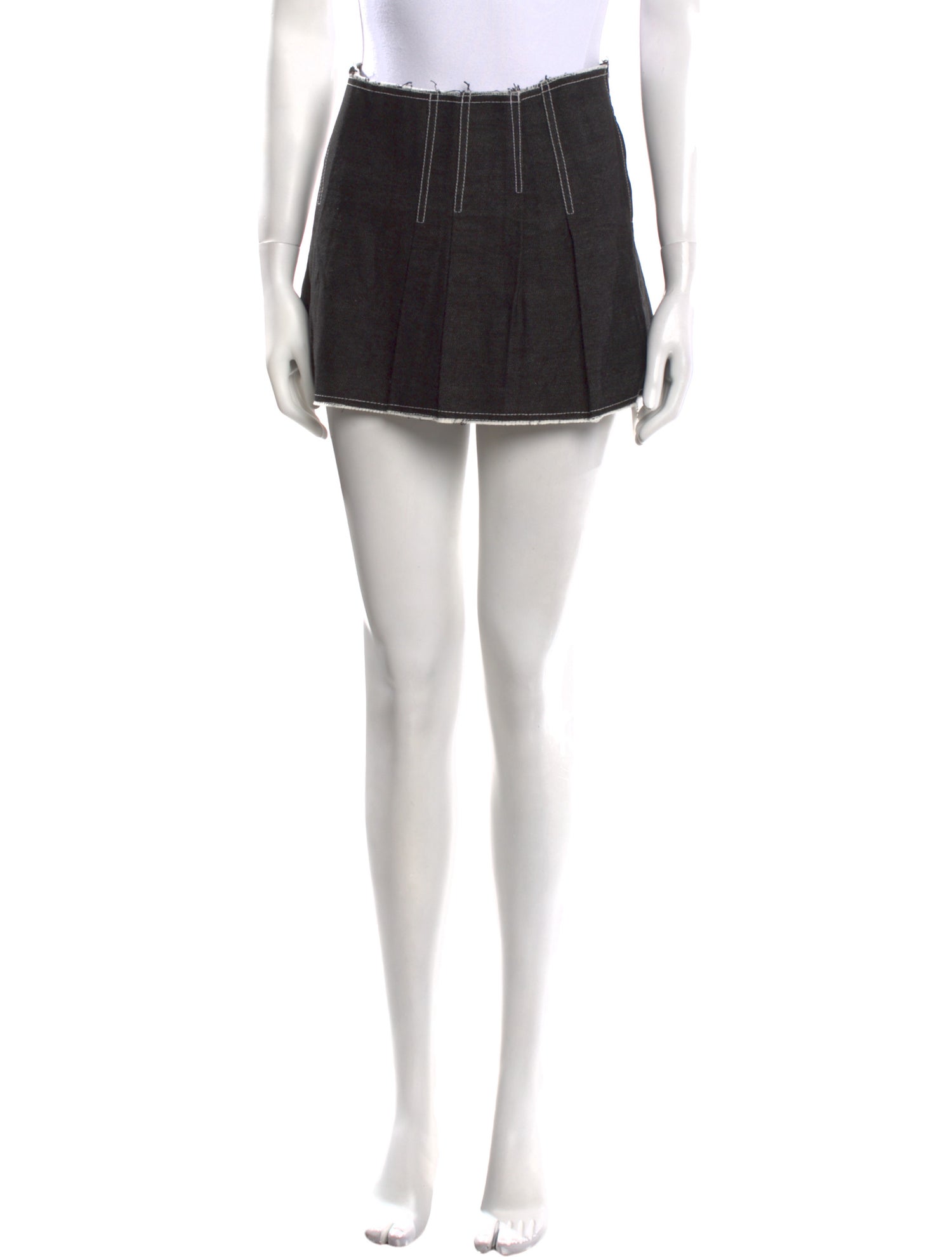 Anne Isabella Raw-Edge Trim Mini Skirt