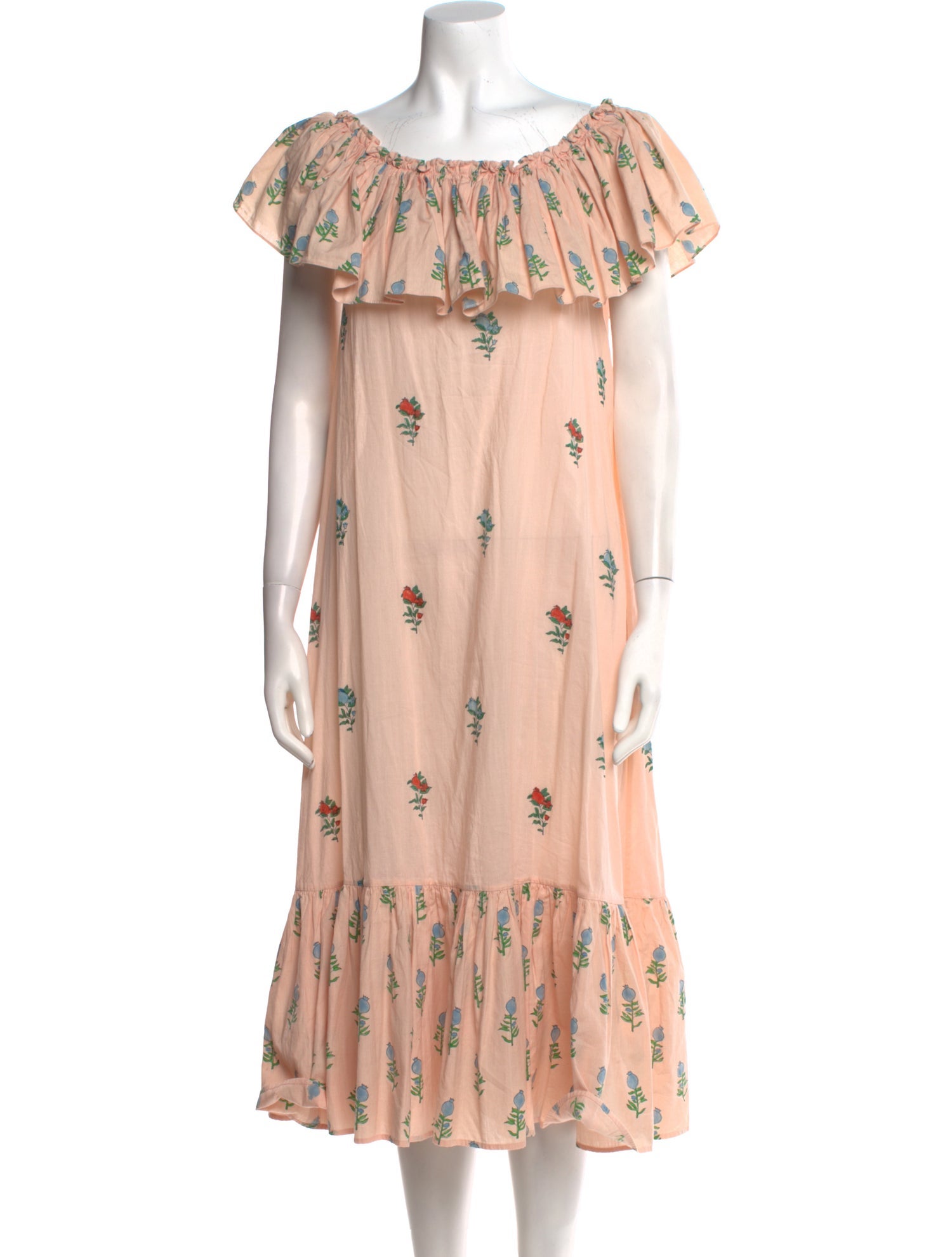 Aish Floral Print Midi Length Dress