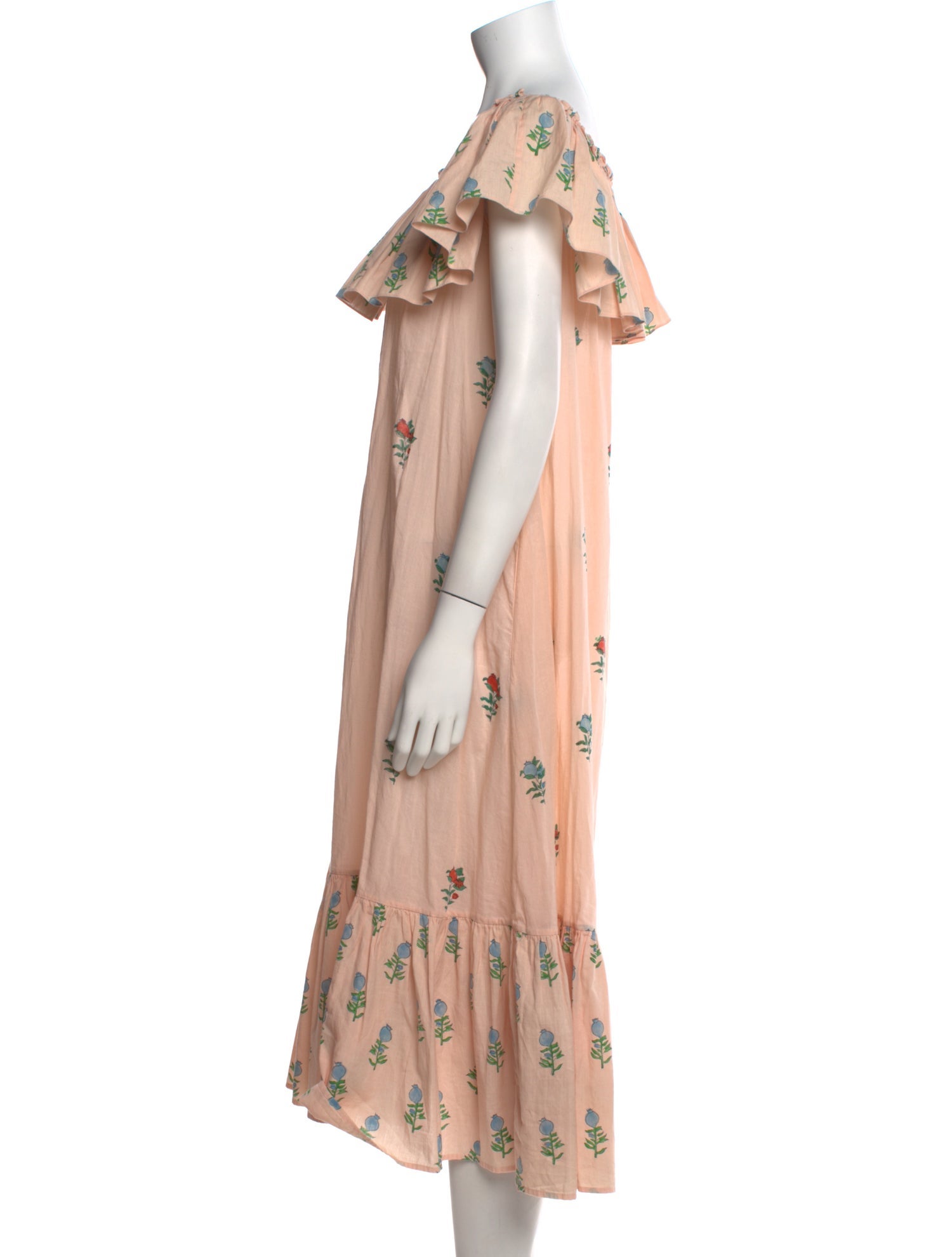 Aish Floral Print Midi Length Dress