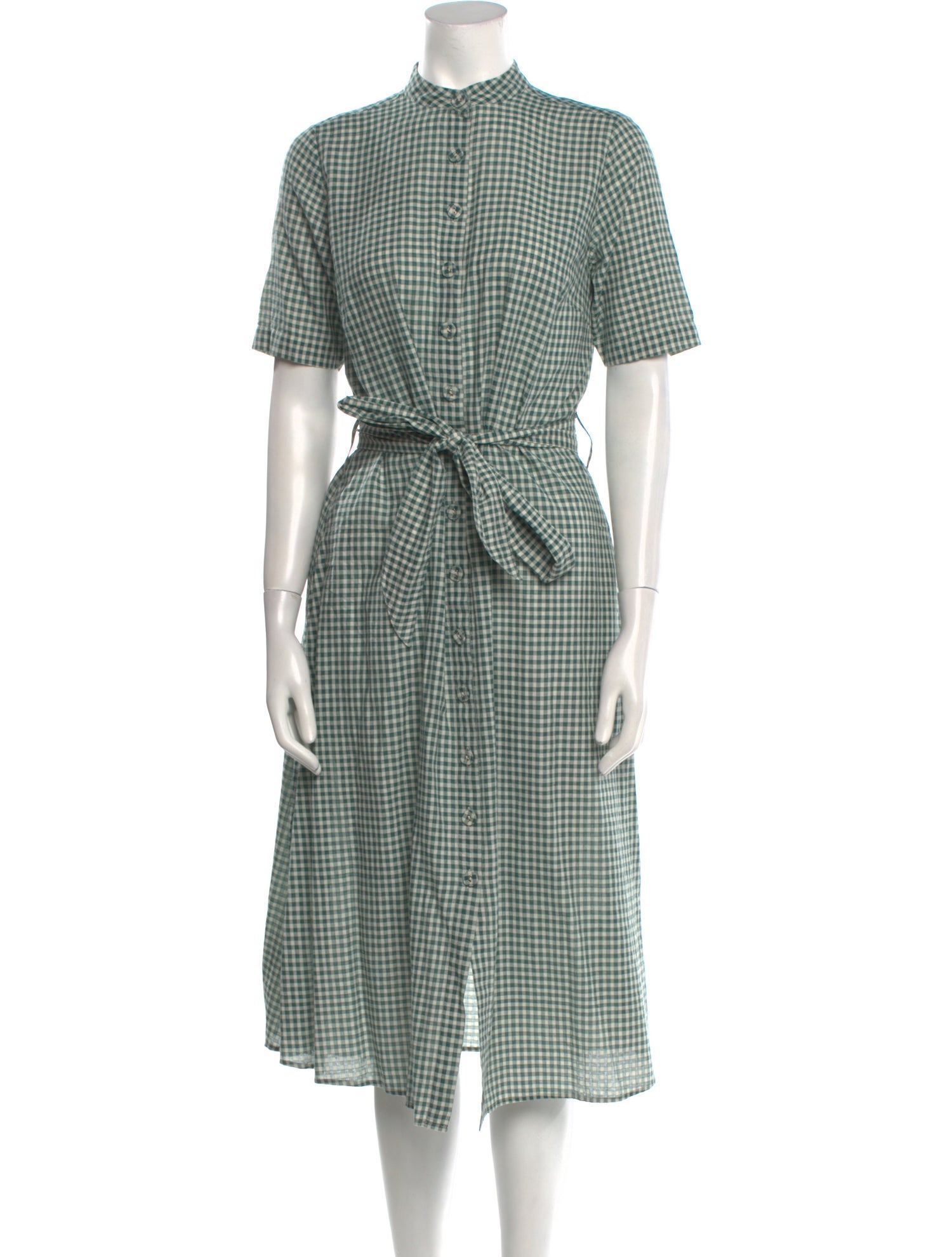 Aish Plaid Print Midi Length Dress