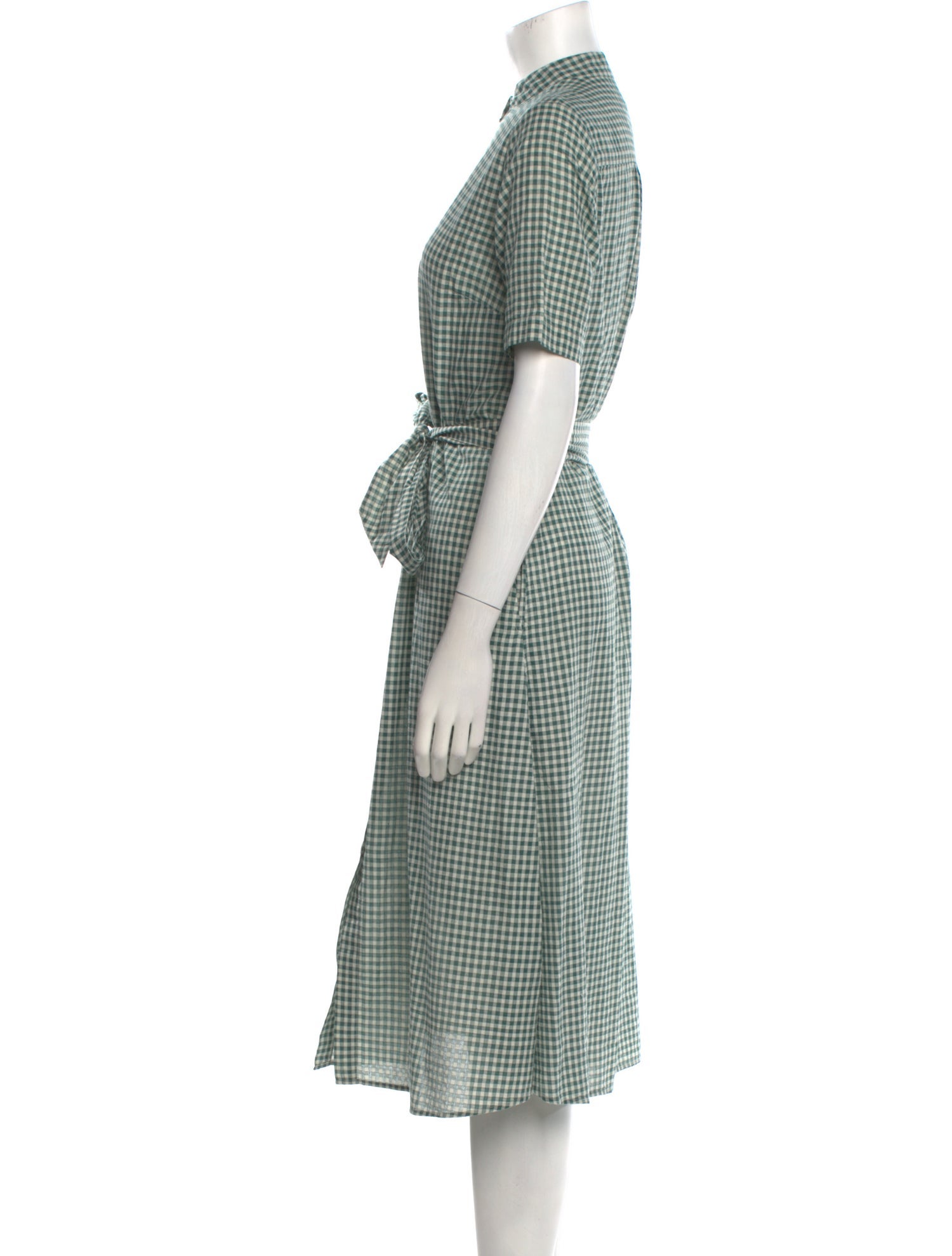 Aish Plaid Print Midi Length Dress