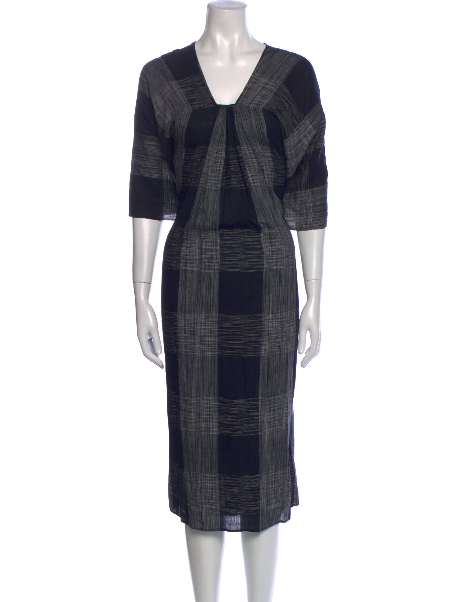 Aish Plaid Print Long Dress