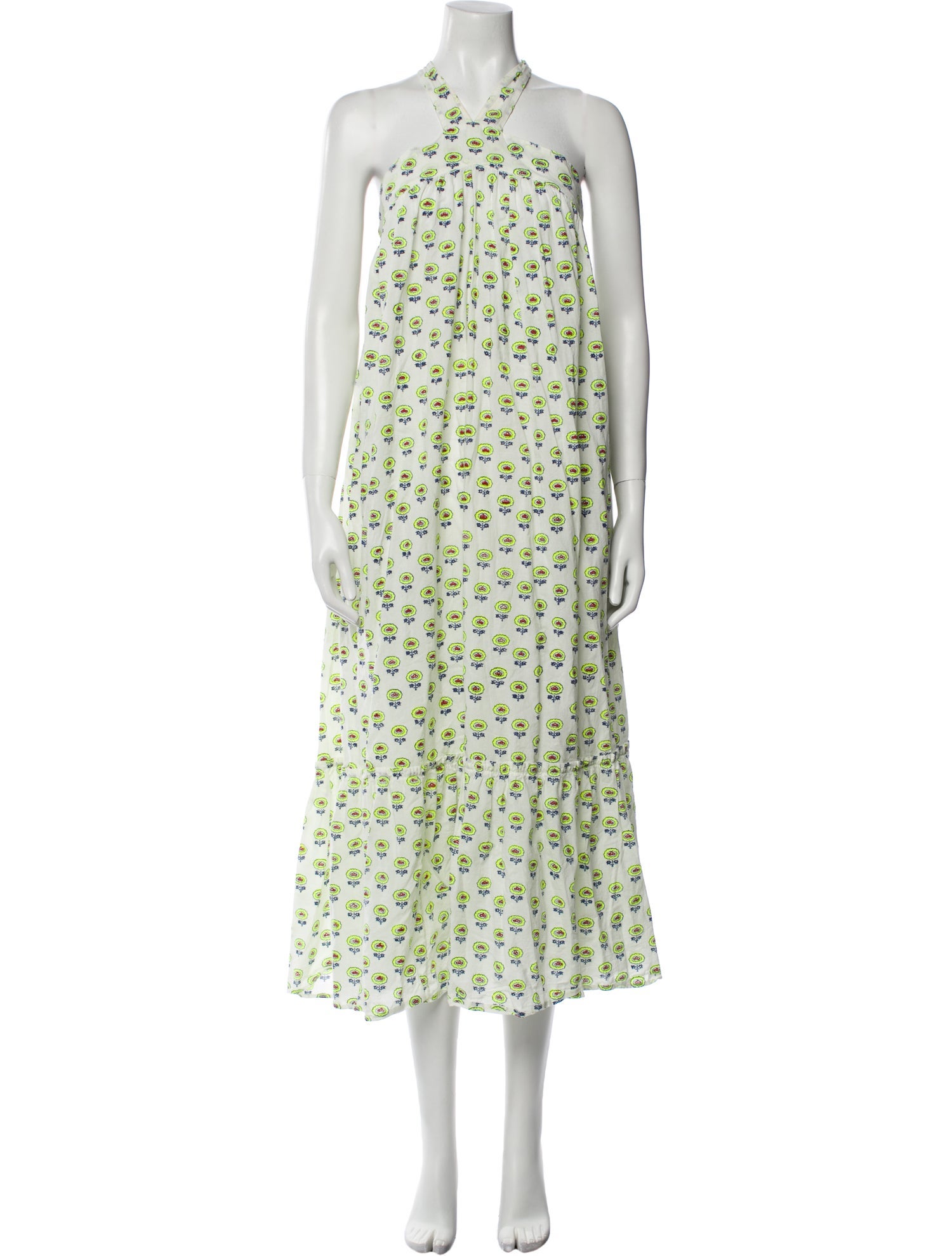 Aish Polka Dot Print Midi Length Dress