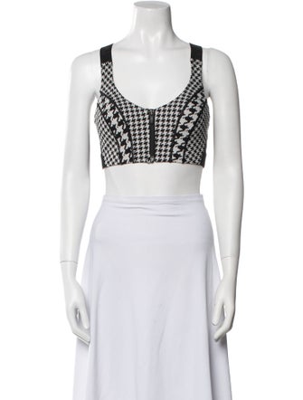 adidas x IVY PARK Houndstooth Print Scoop Neck Crop Top